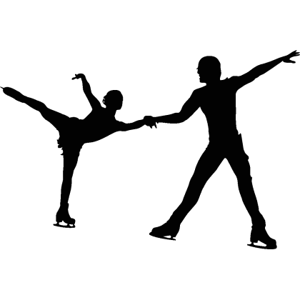 Silhouette of Ice Skaters