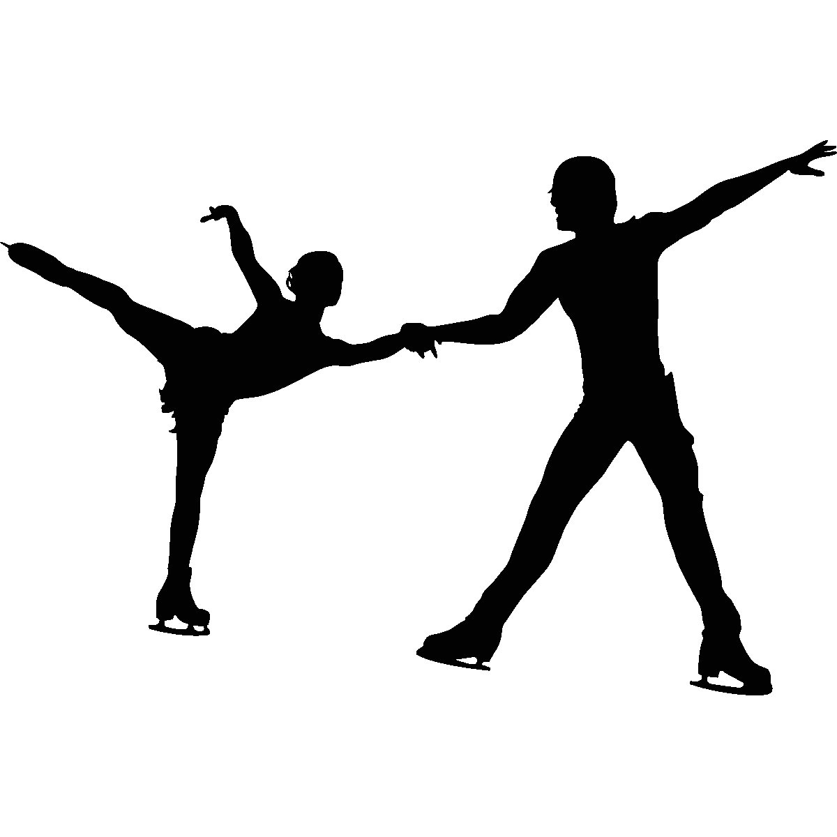 Silhouette of Ice Skaters