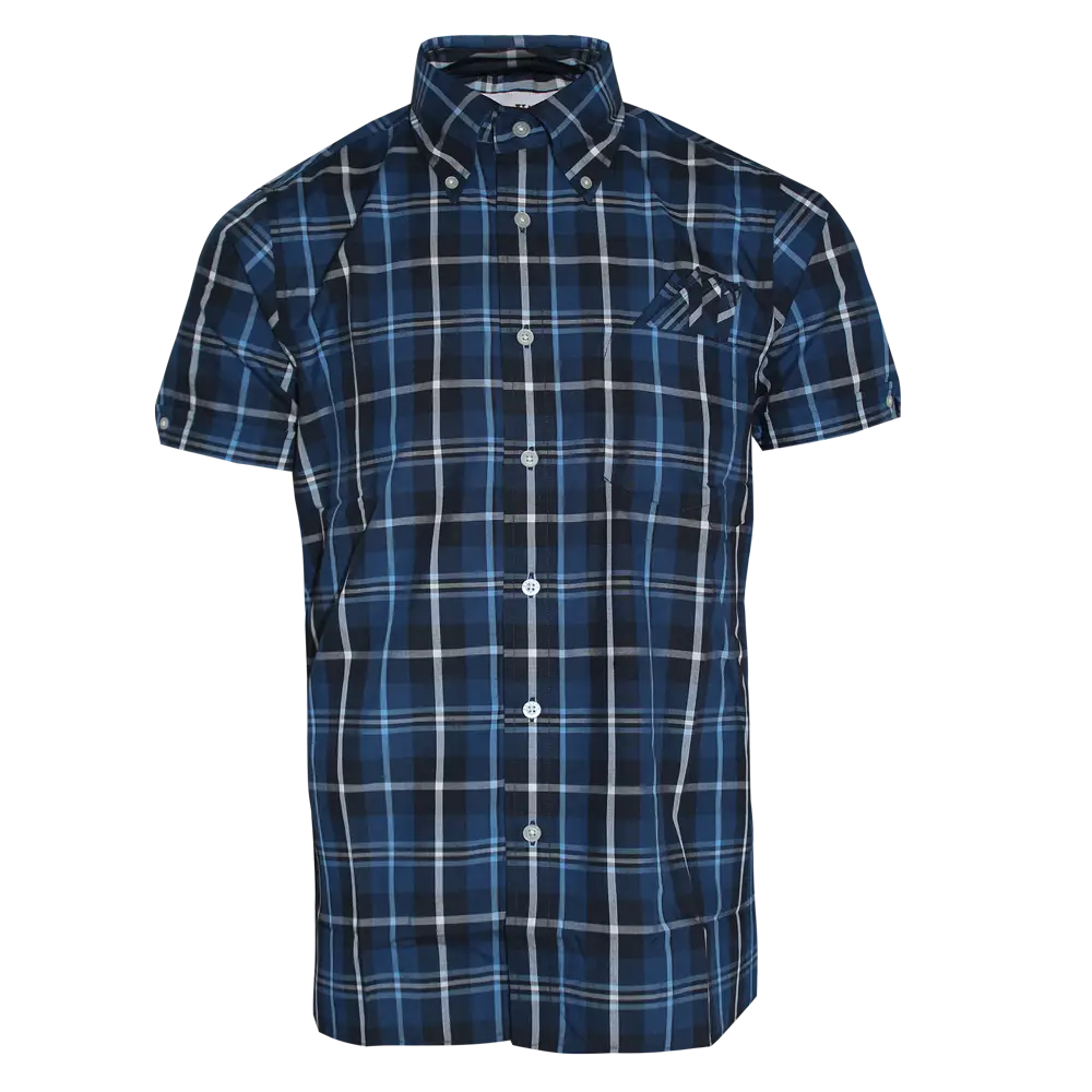 Blue Plaid Short-Sleeve Shirt
