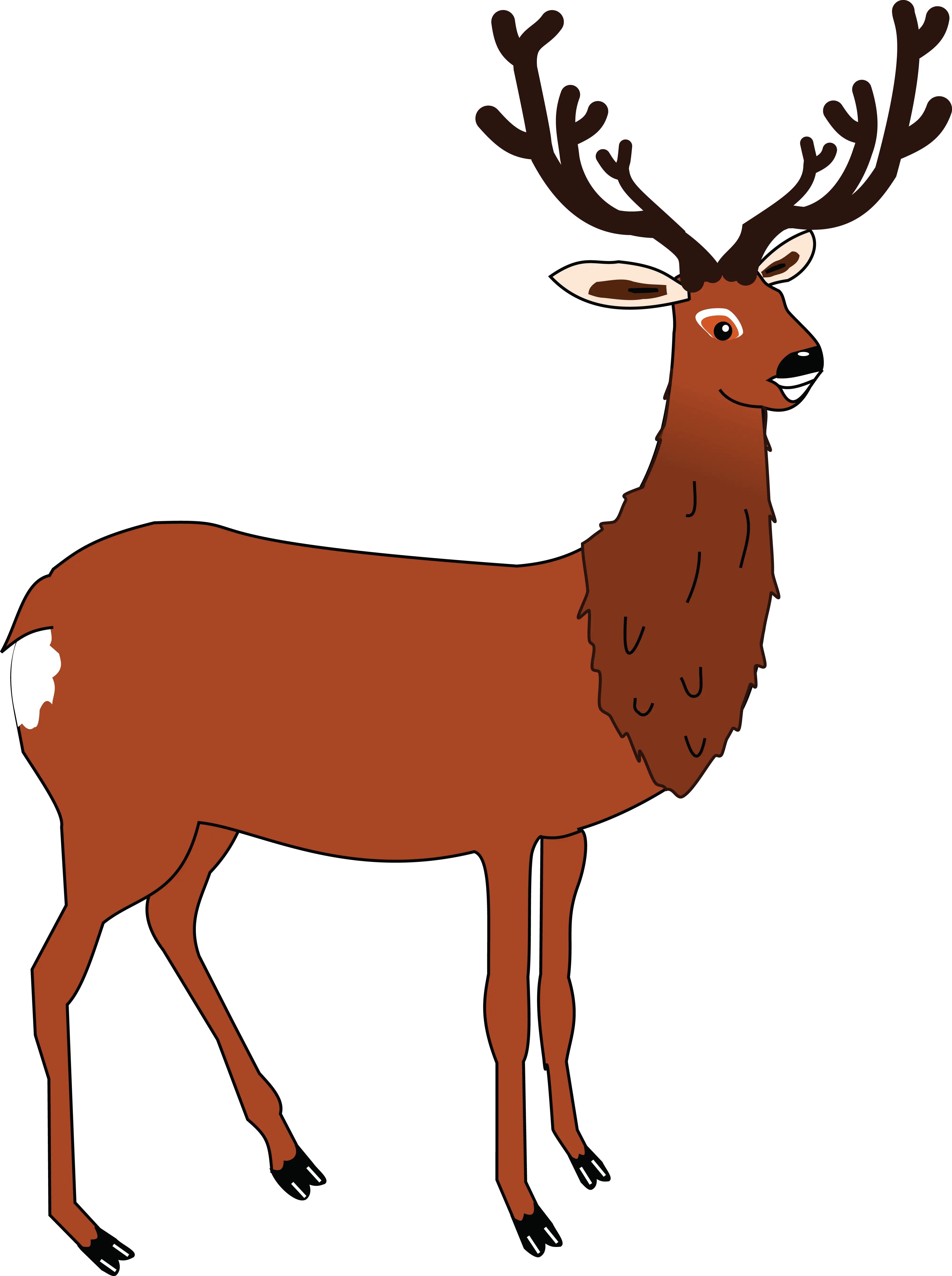 Brown Deer with Antlers in Wildlife Style