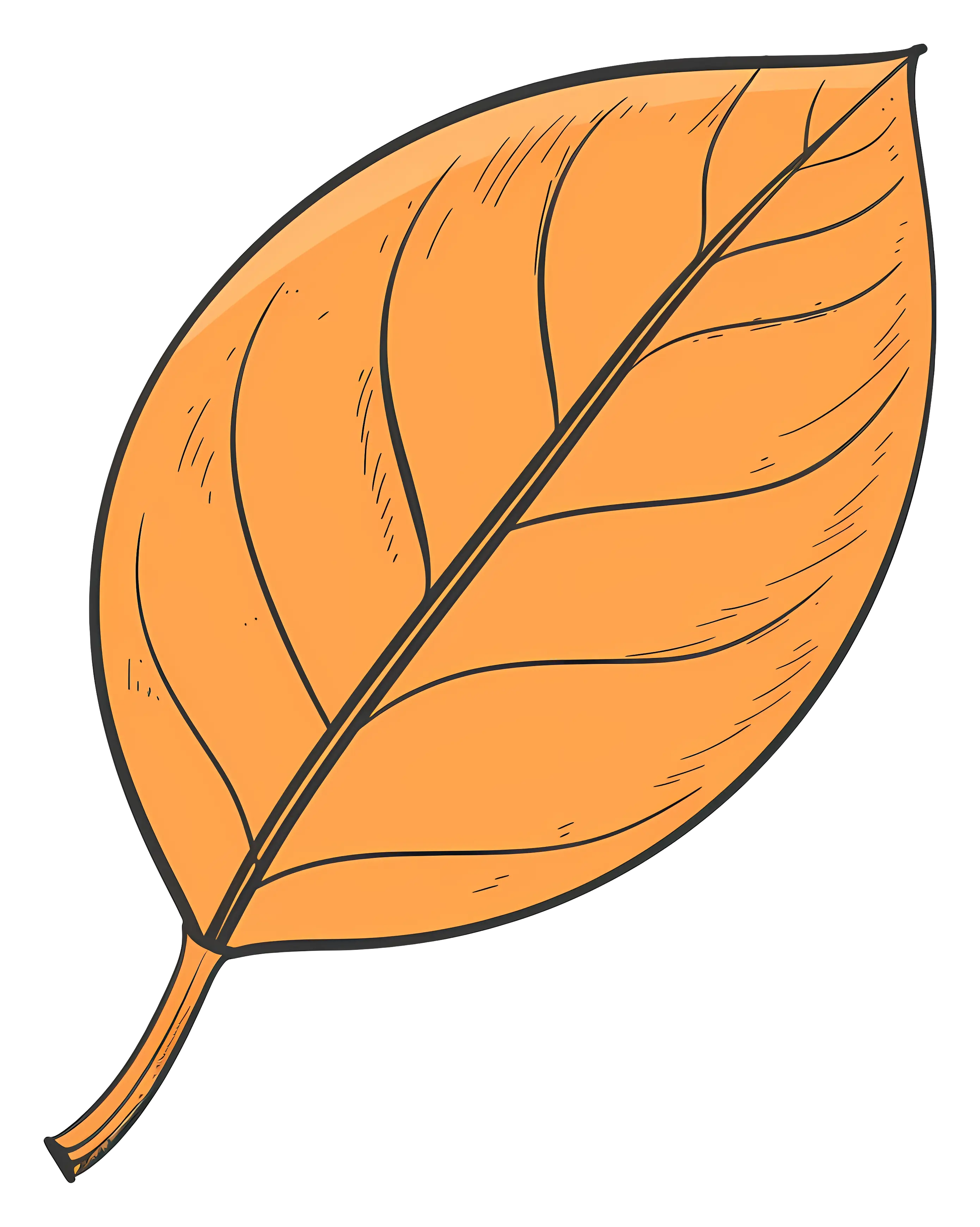 Hand-drawn Orange Autumn Leaf Illustration