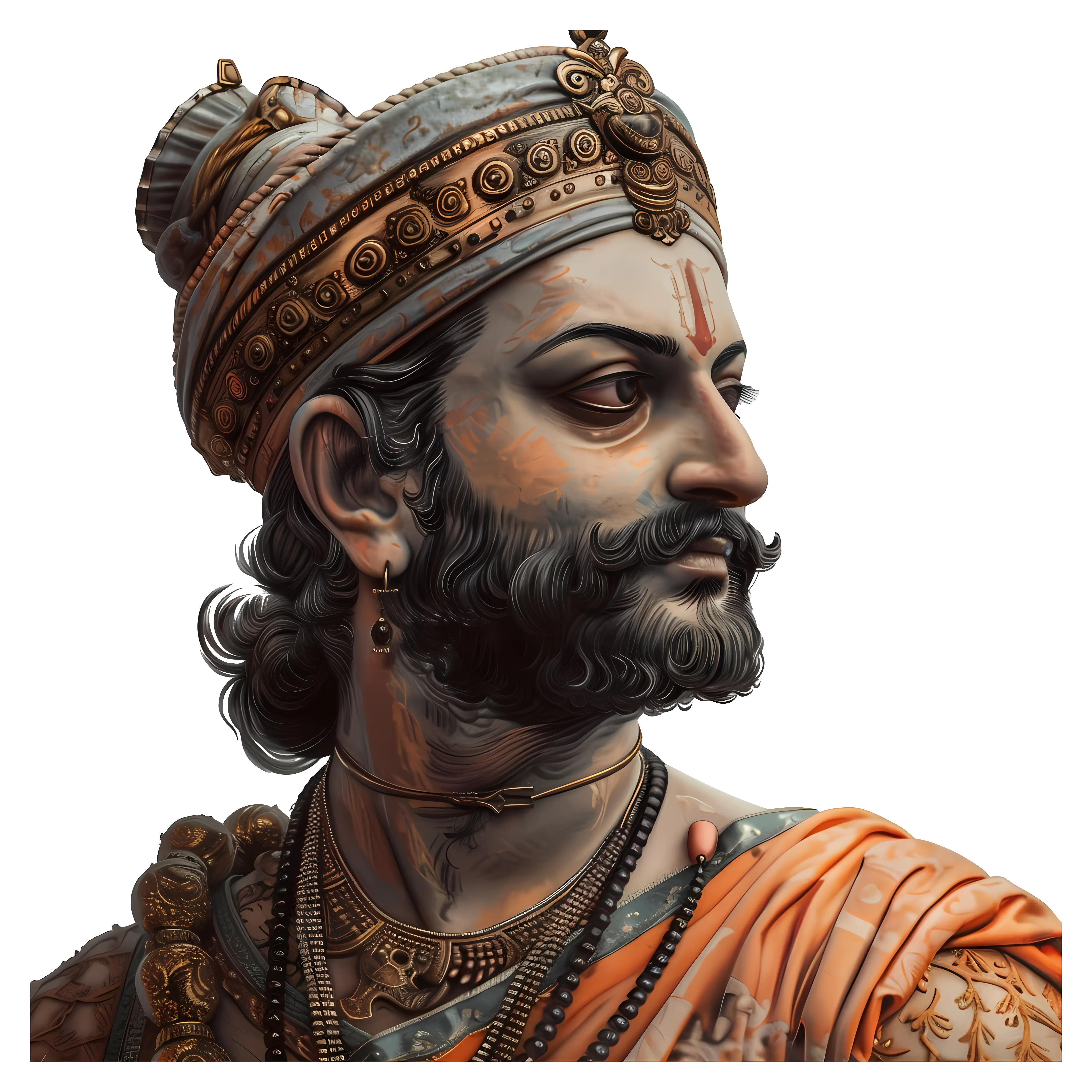 Ornate Sculpture of Royal Figure