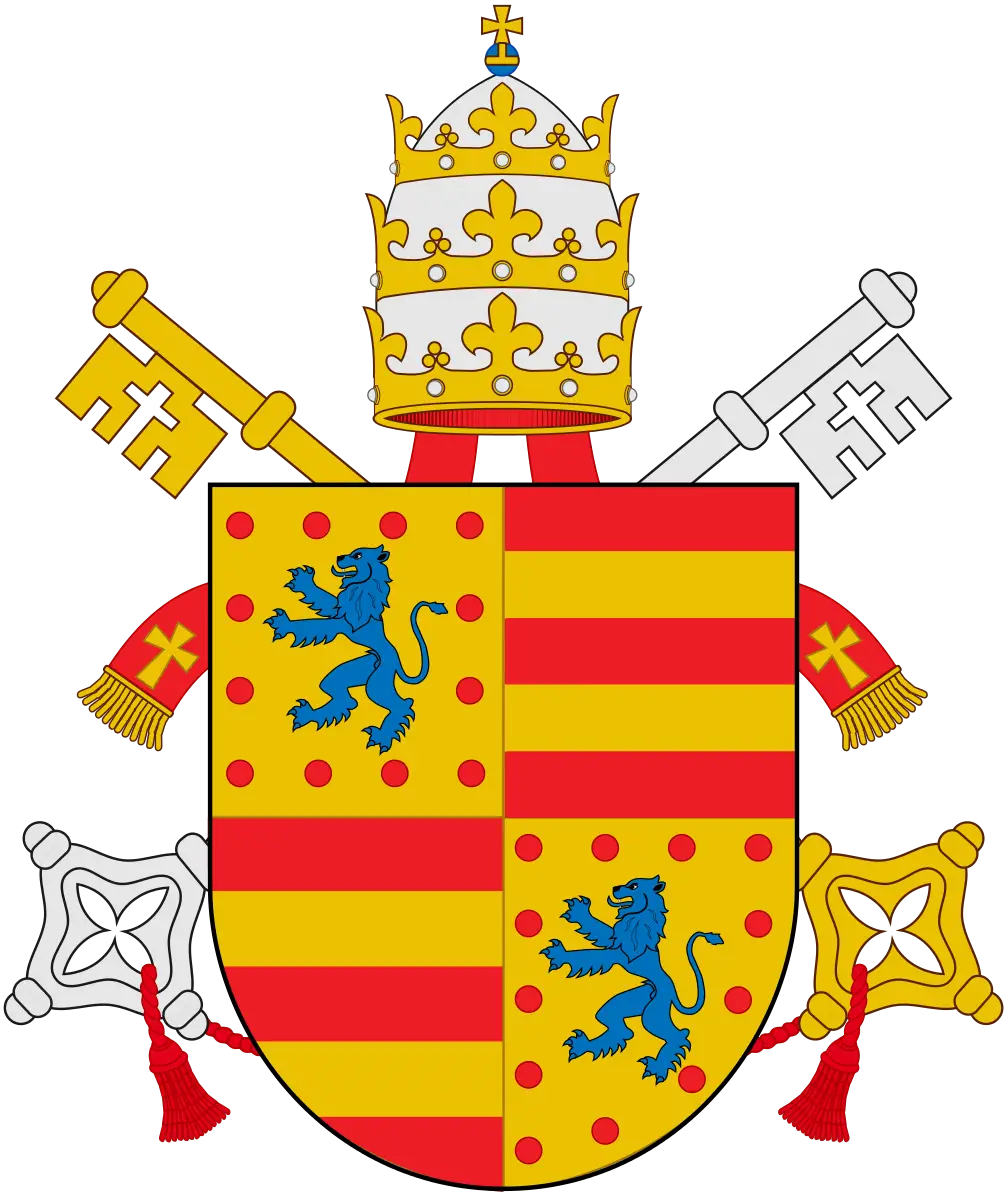 Detailed Coat of Arms with Keys and Lions