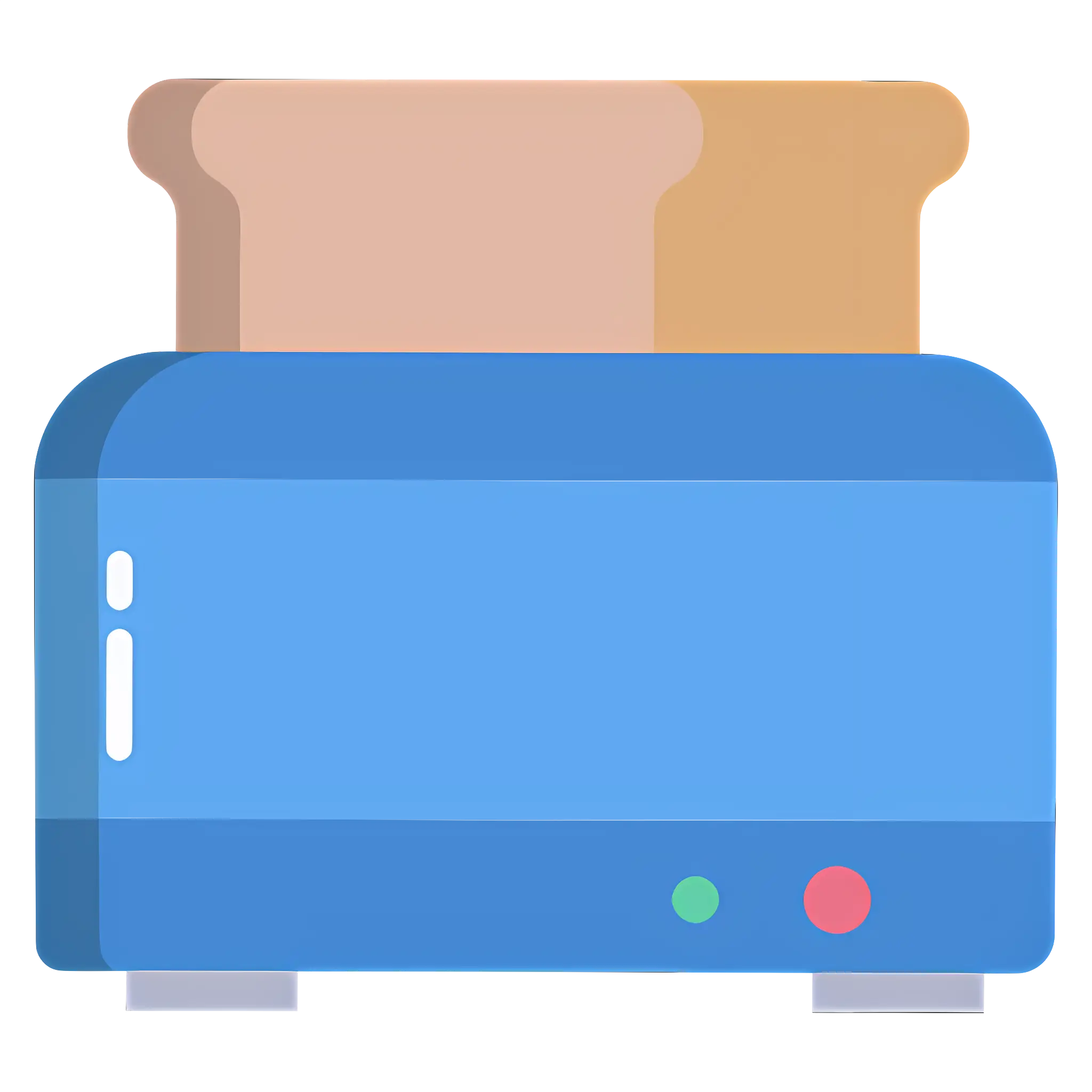 Blue Toaster with Toast Illustration