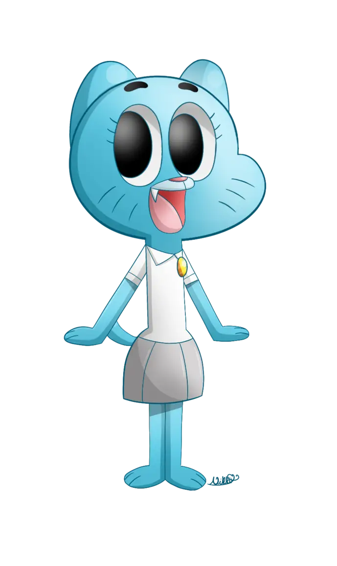 Blue Cartoon Cat Character