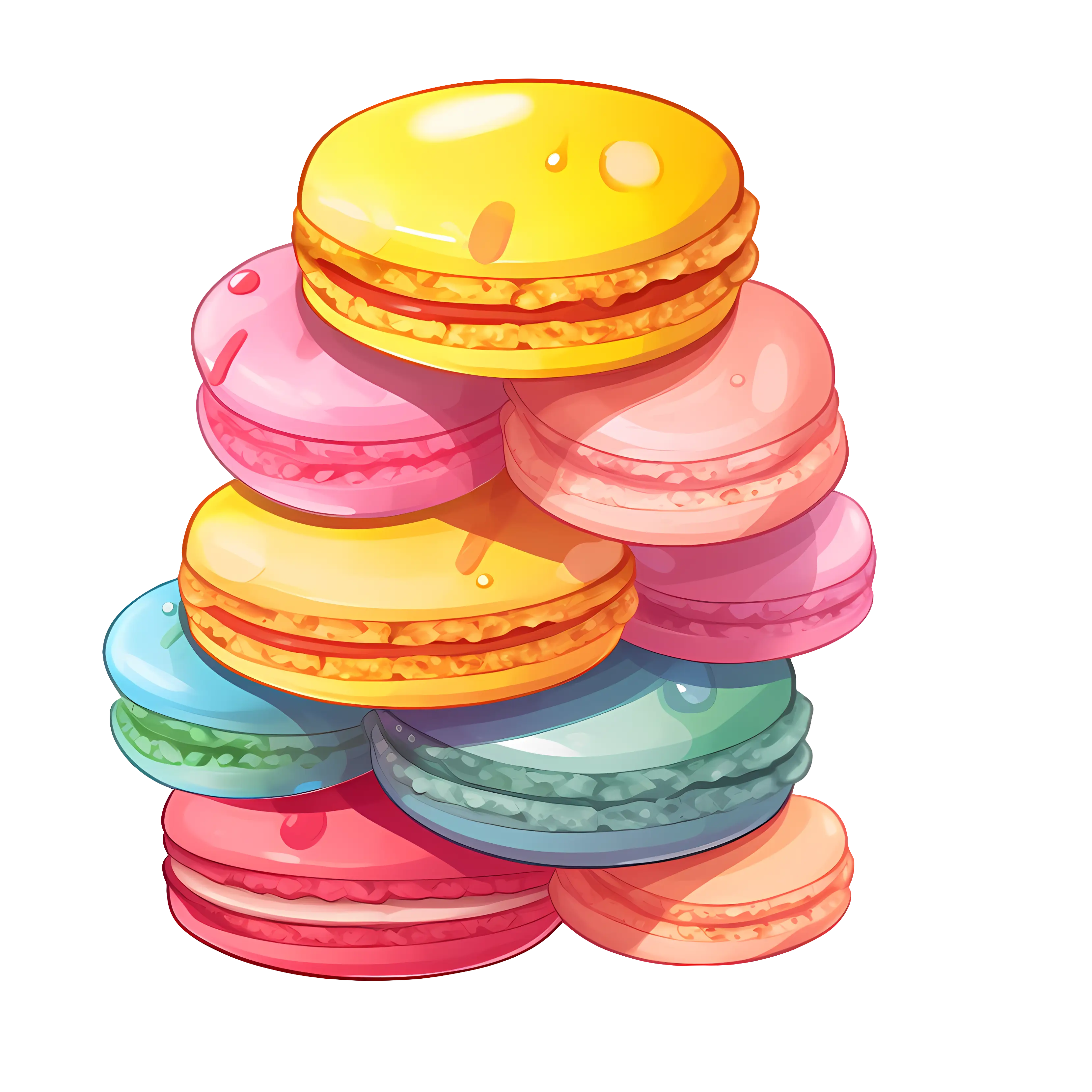 Colorful Stack of Macarons Illustration
