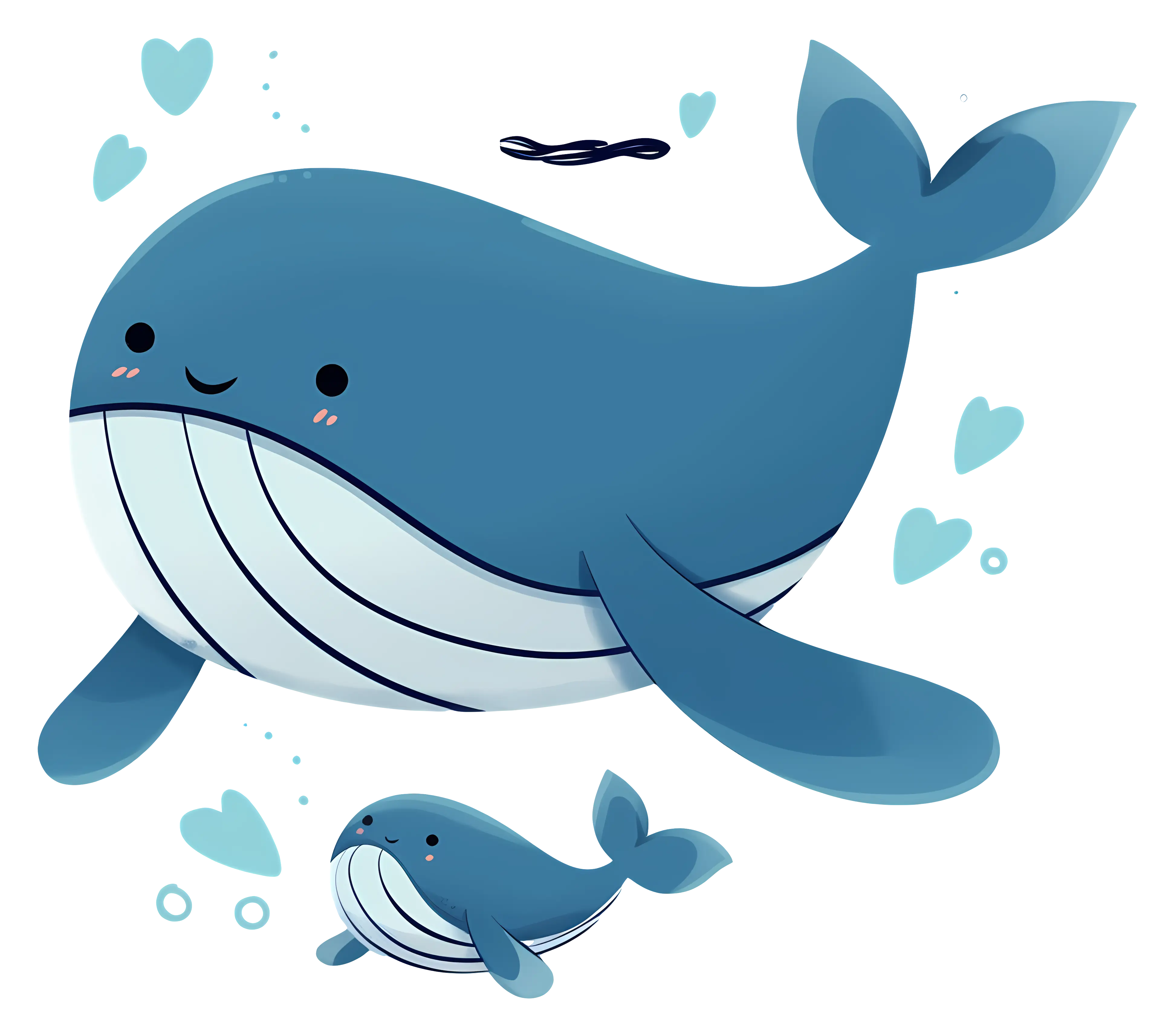 Whale with Blue Skin in Water