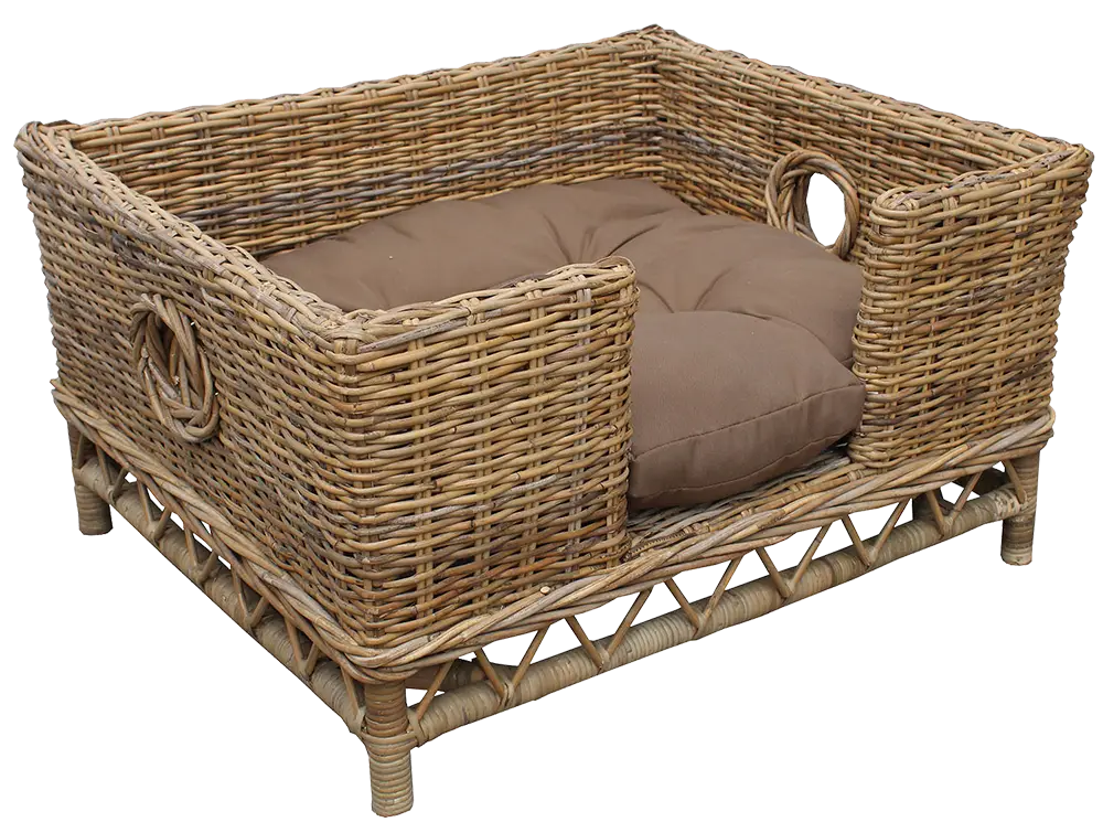 Woven Dog Bed with Cushion