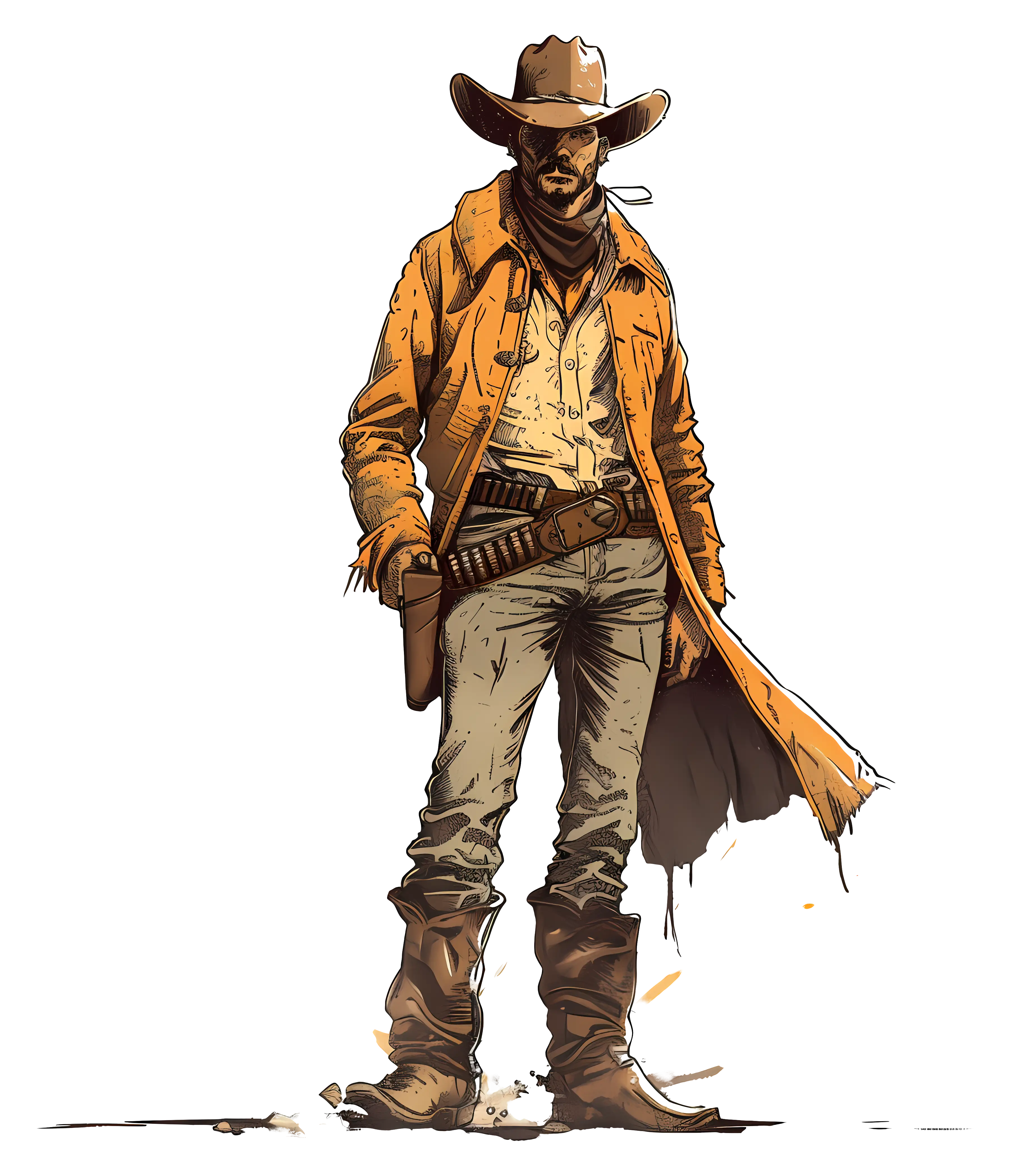 Cowboy Character Illustration in Detailed Art Style
