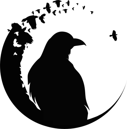 Bird Silhouette with Flock