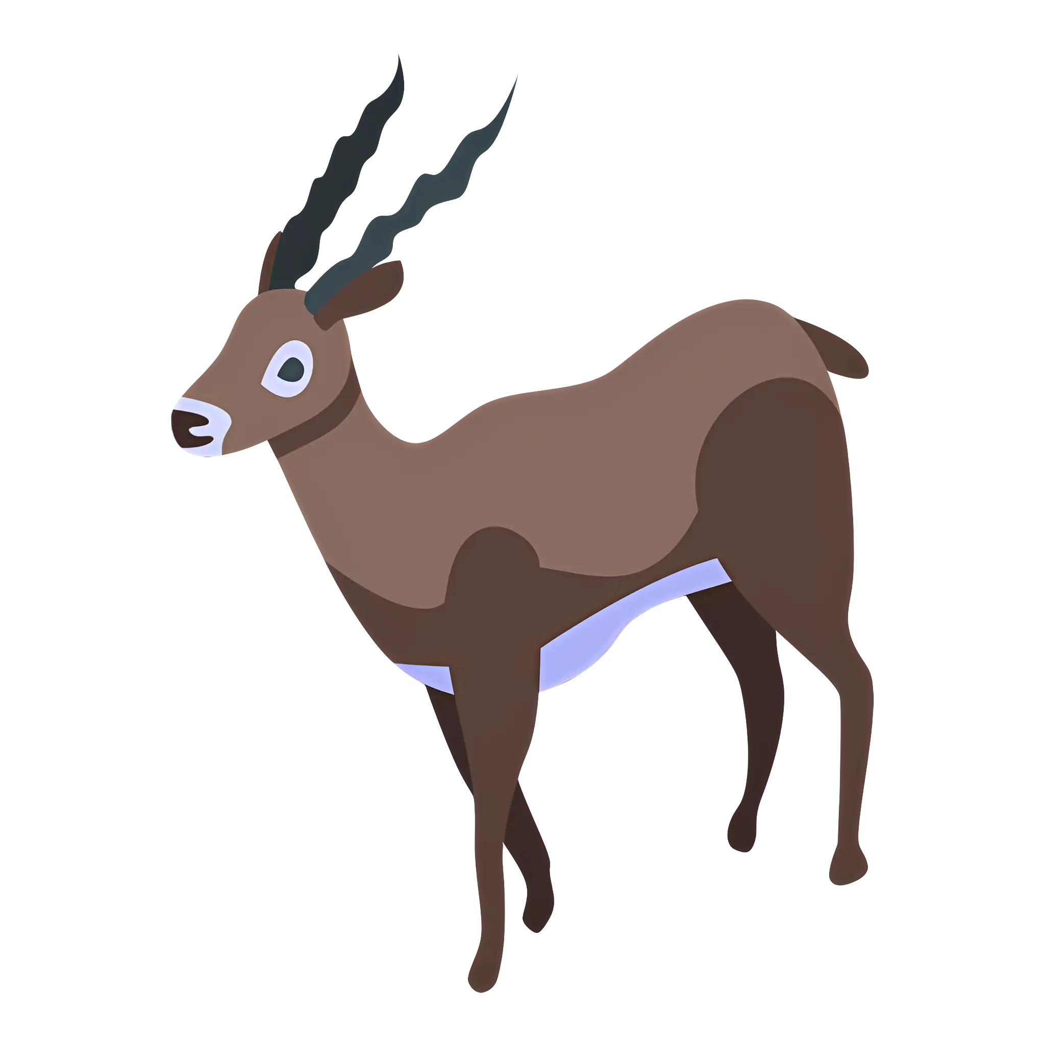 Simple Illustration of a Brown Antelope