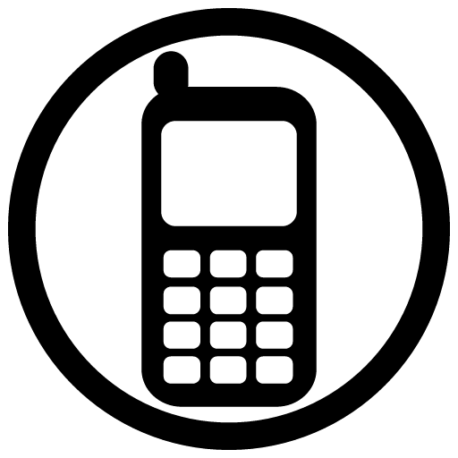 Mobile Phone Icon in Circular Frame