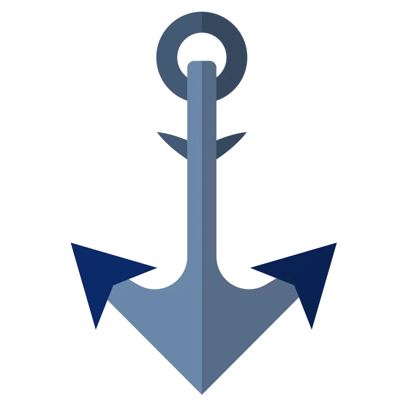 Blue Nautical Anchor Icon