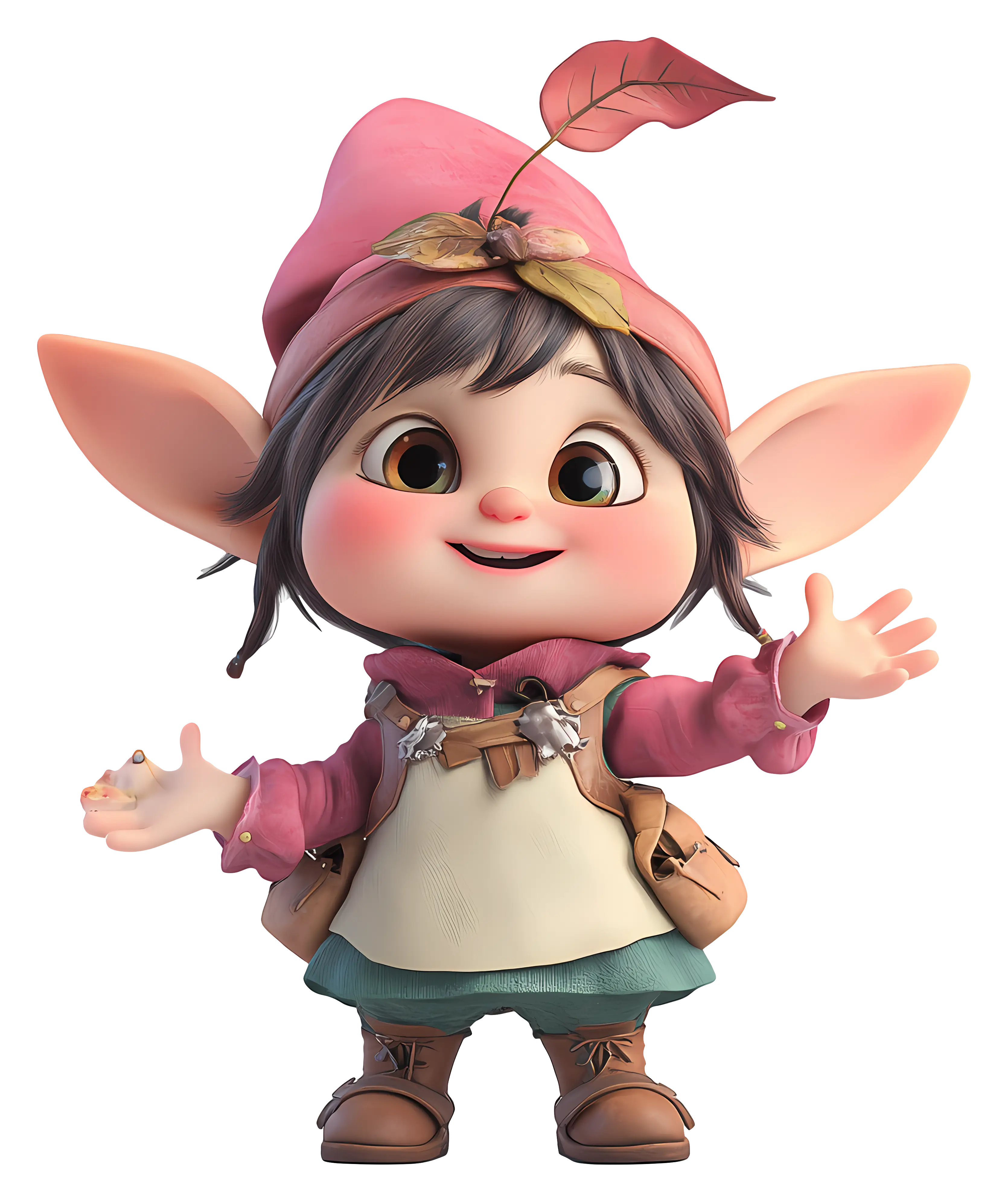 Playful Elf Character with Hat
