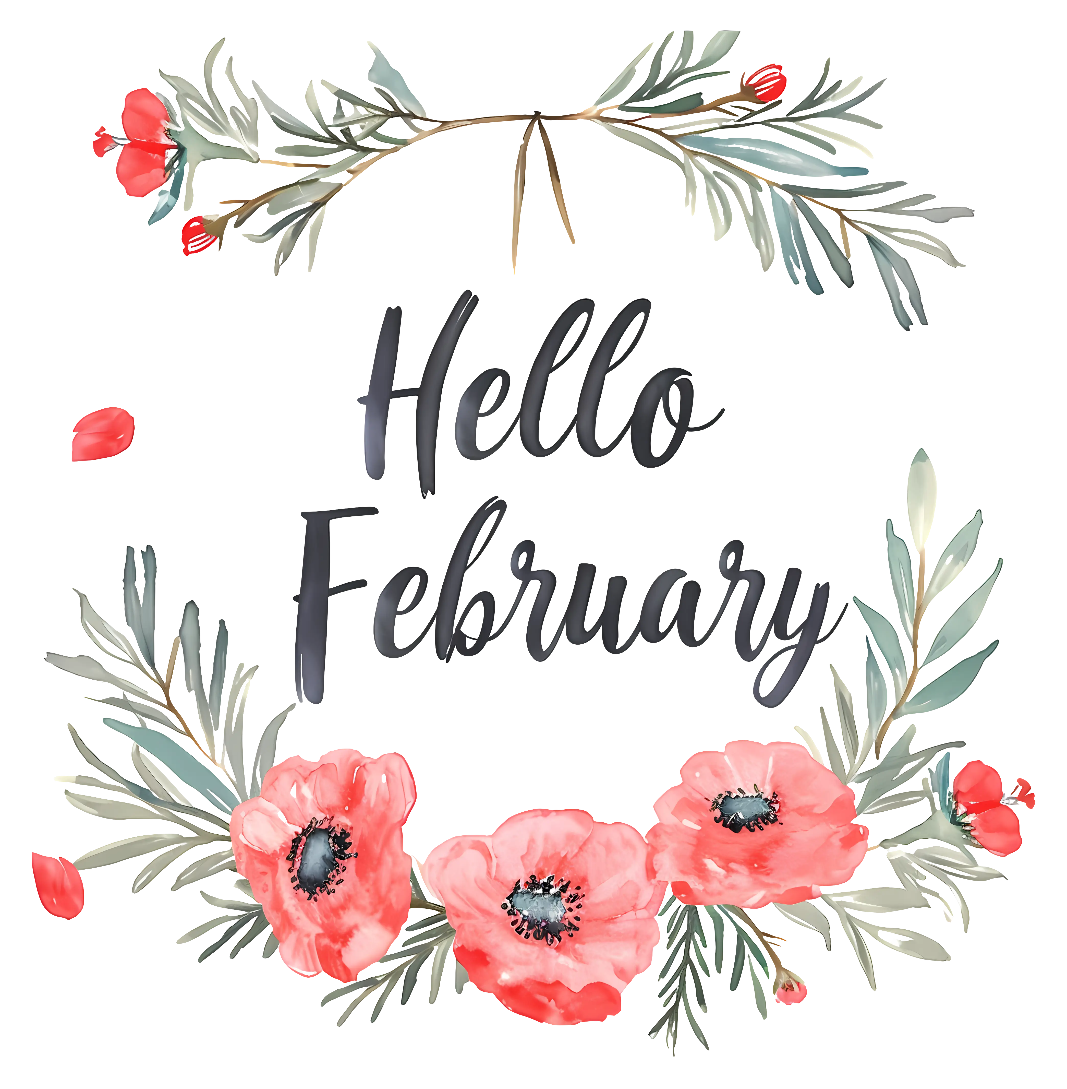 Beautiful Hello February Floral Greeting