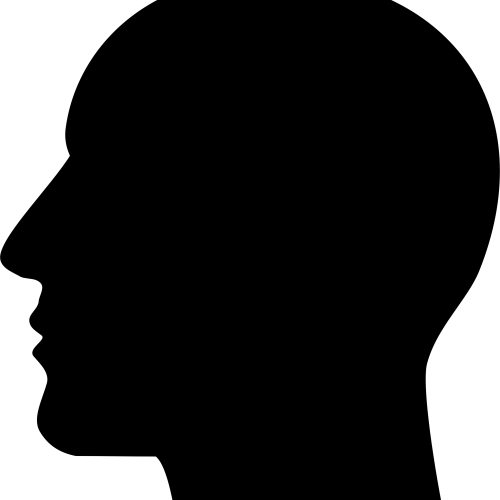 Black Silhouette of Human Head Profile