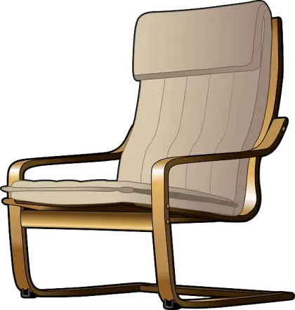 Contemporary Wooden Chair with Cushion