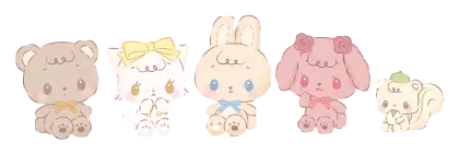 Adorable Pastel Cartoon Animal Toys