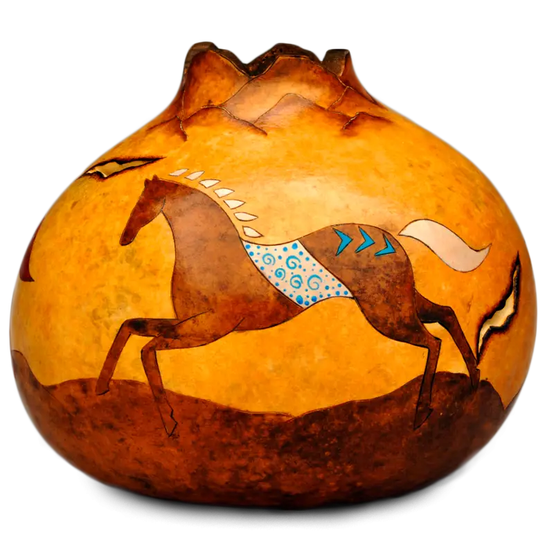 Decorative Vase with Horse Design