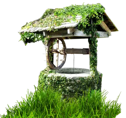 Vintage Wishing Well Covered in Ivy