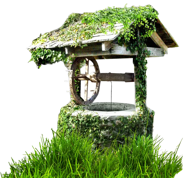 Vintage Wishing Well Covered in Ivy