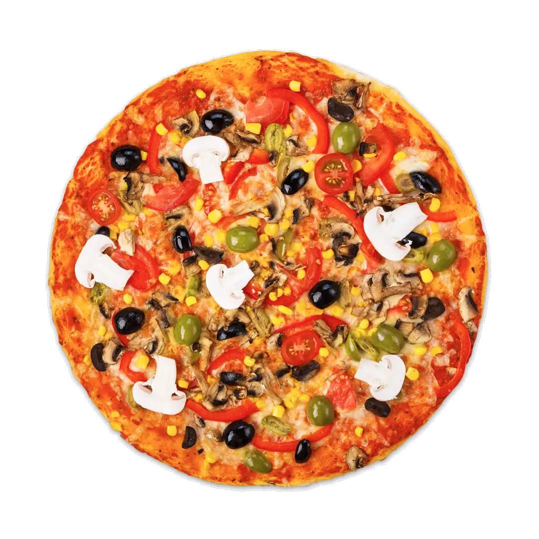 Pizza with Colorful Toppings