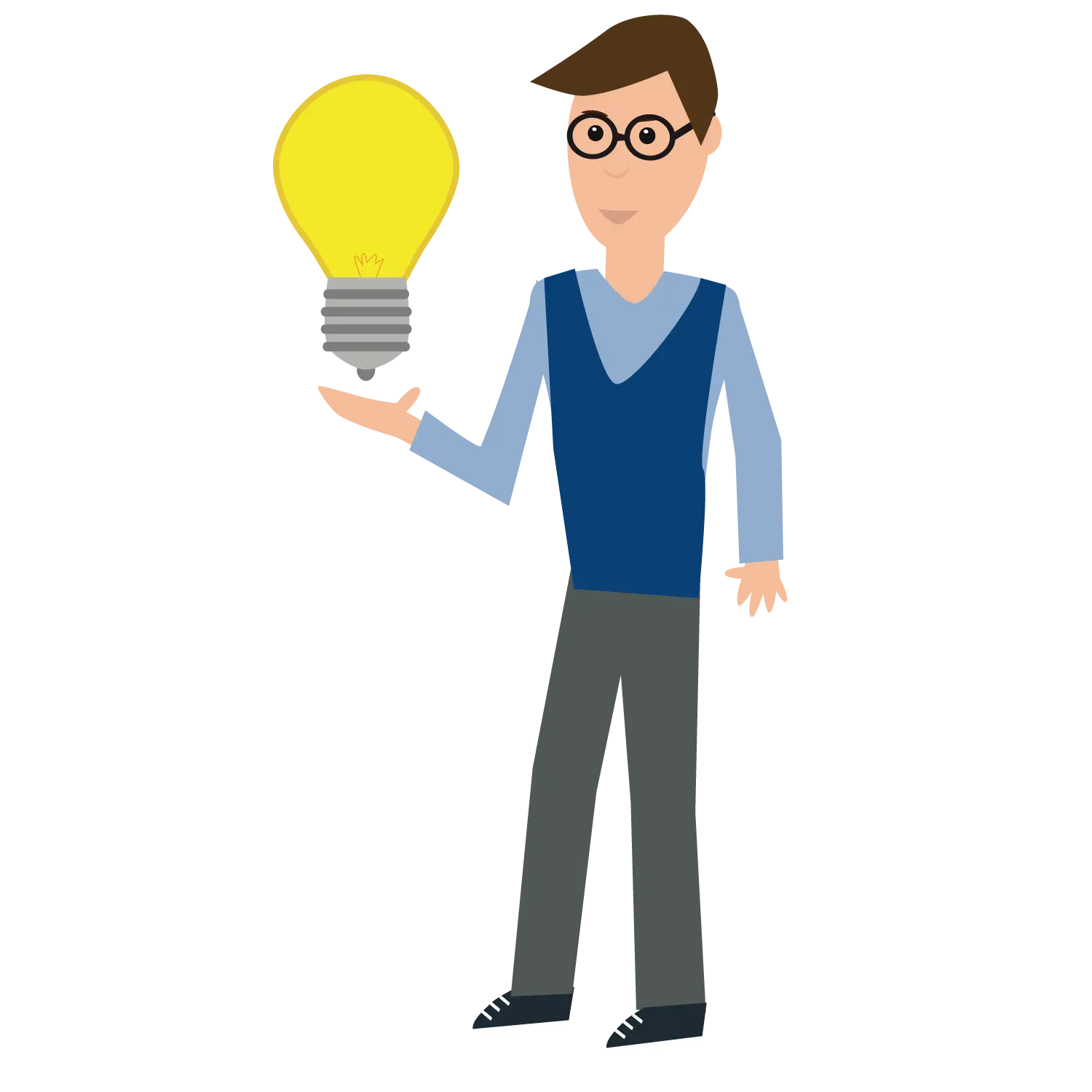 Man Holding Light Bulb