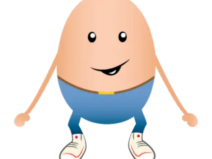 Cartoon Egg Character with Sneakers