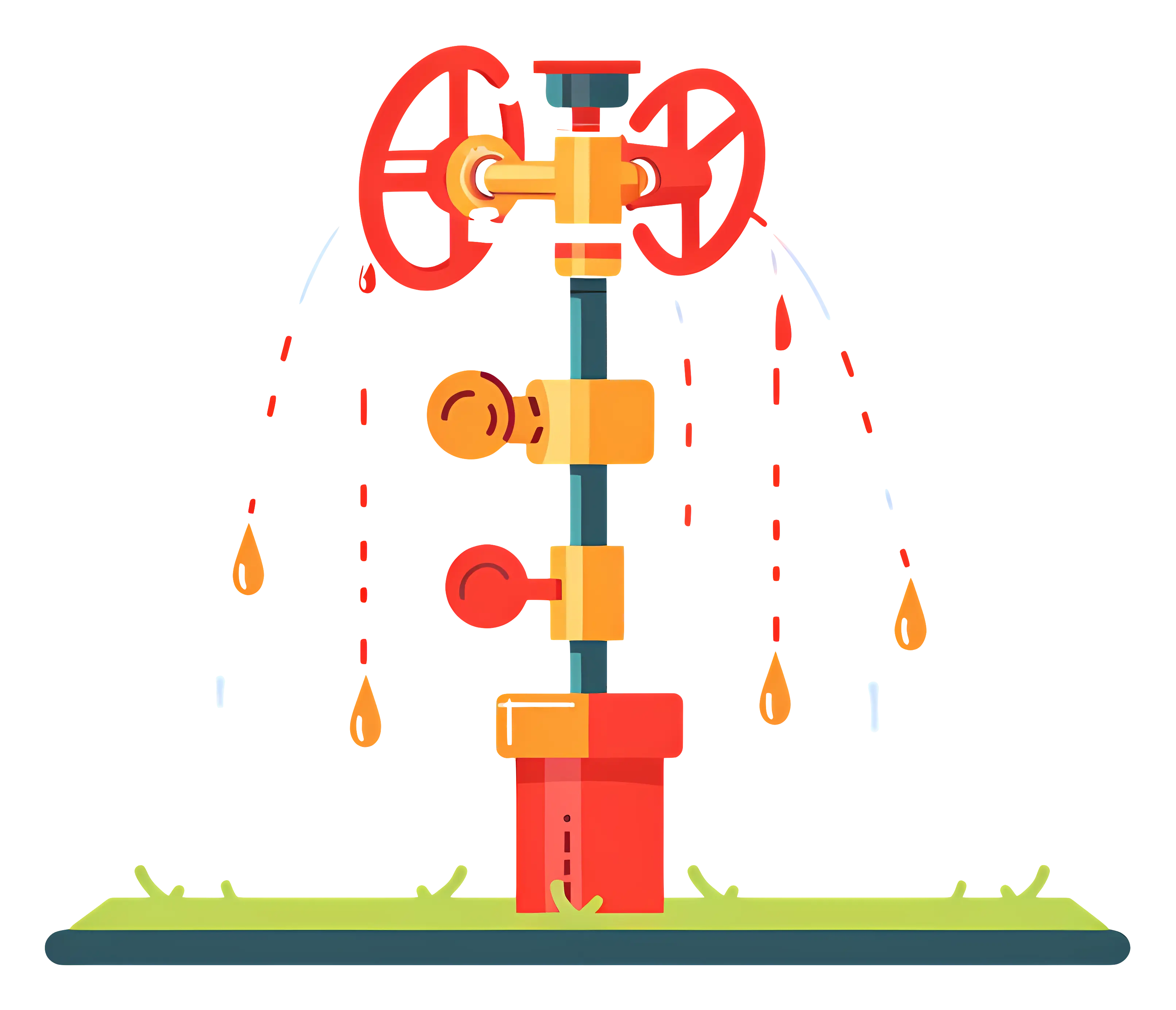 Oil Rig with Valves and Pipes