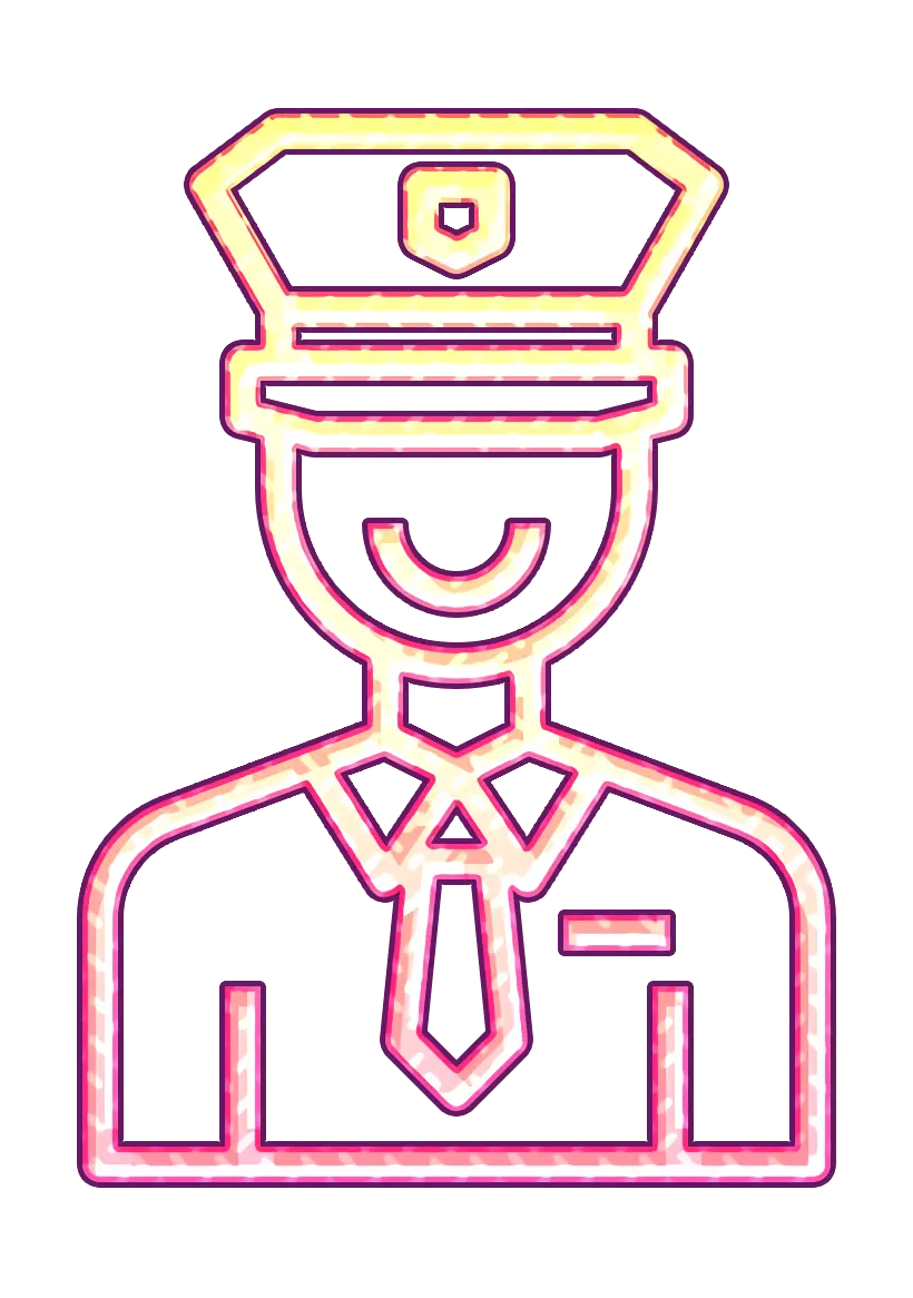 Neon Police Officer Icon
