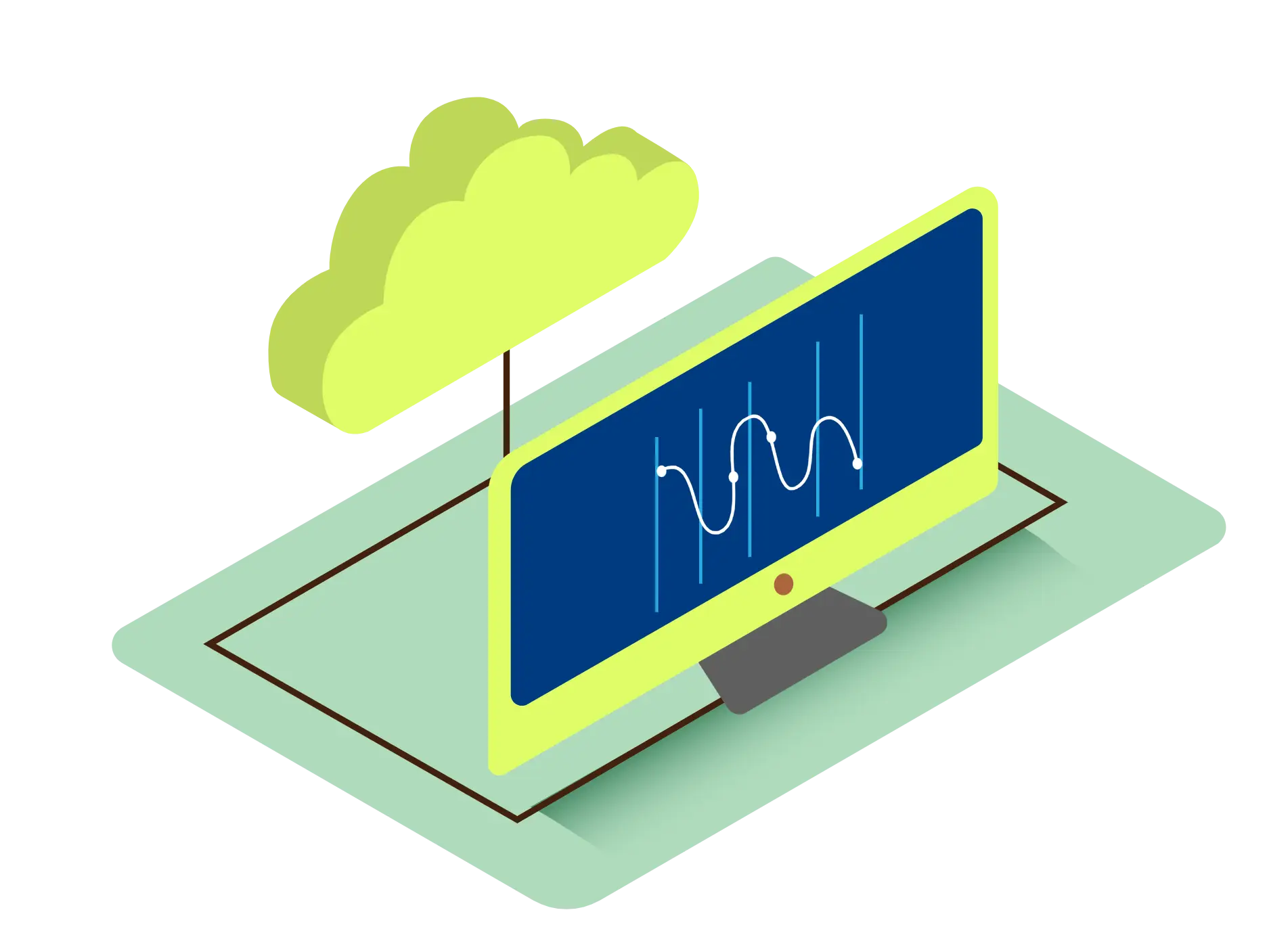 Computer with Cloud and Data Visualization