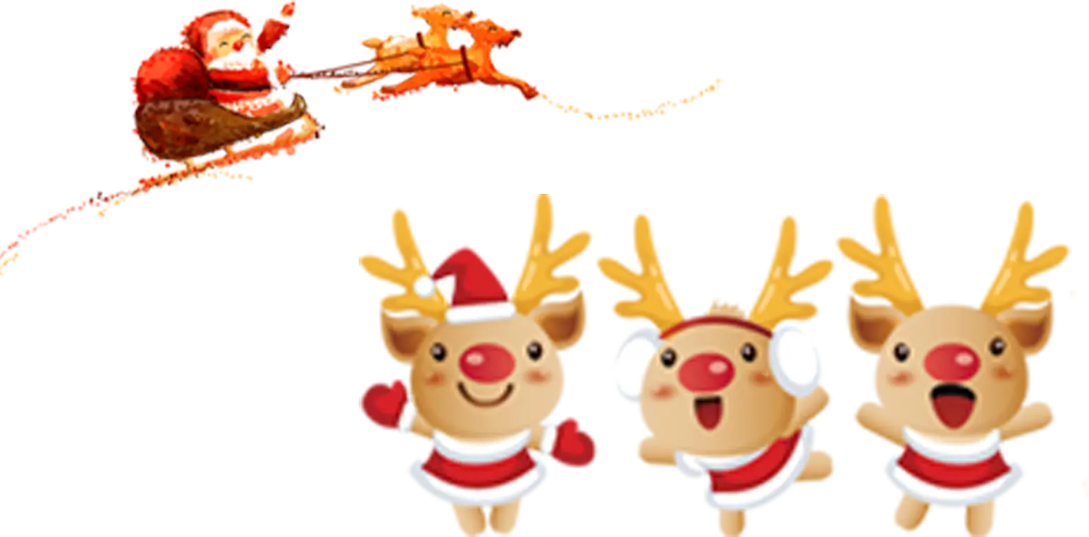 Santa and Reindeer with Sleigh