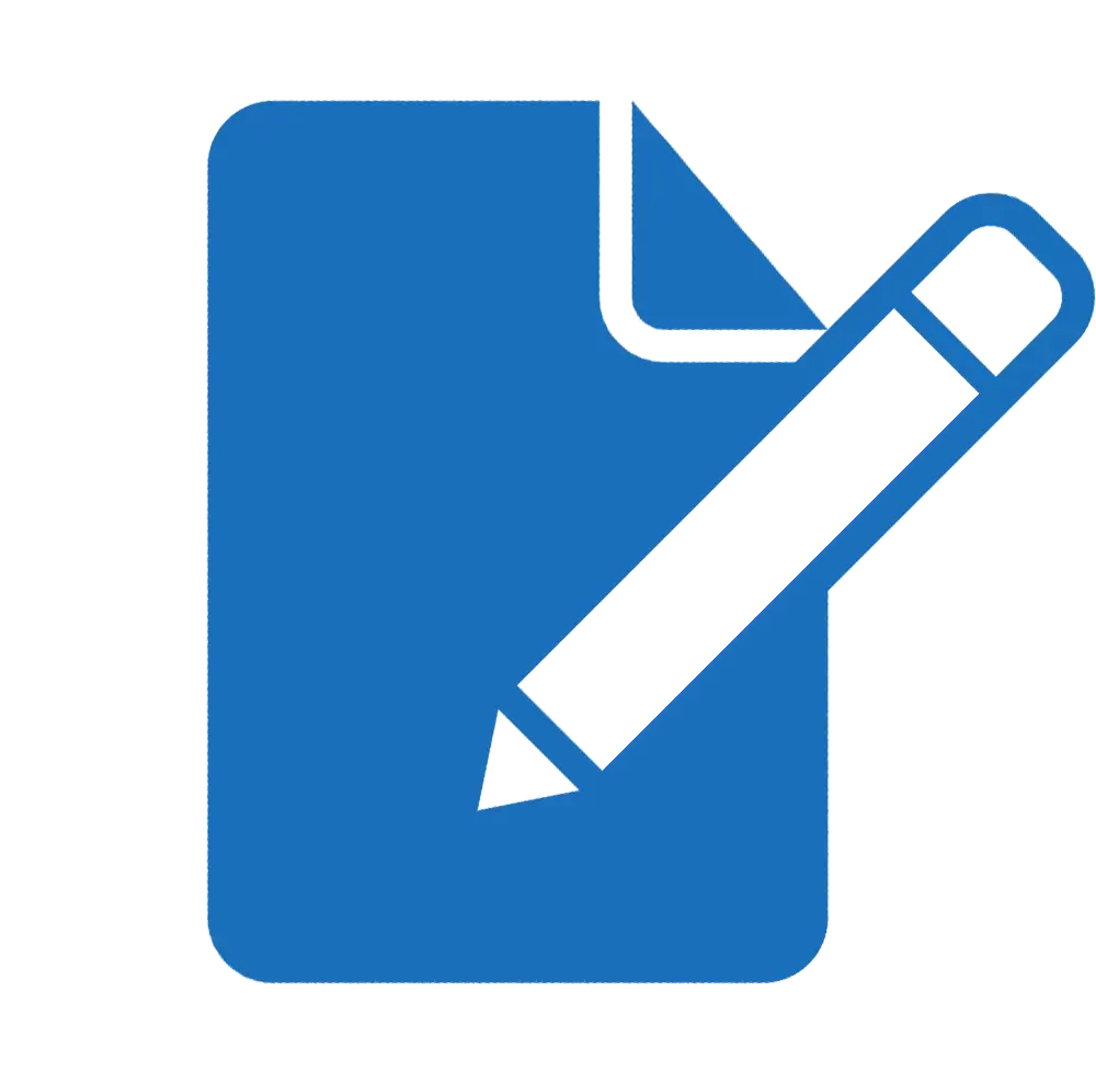 Blue Document Editing Icon