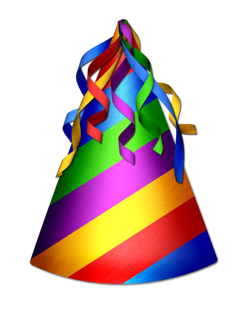 Colorful Party Hat with Ribbons
