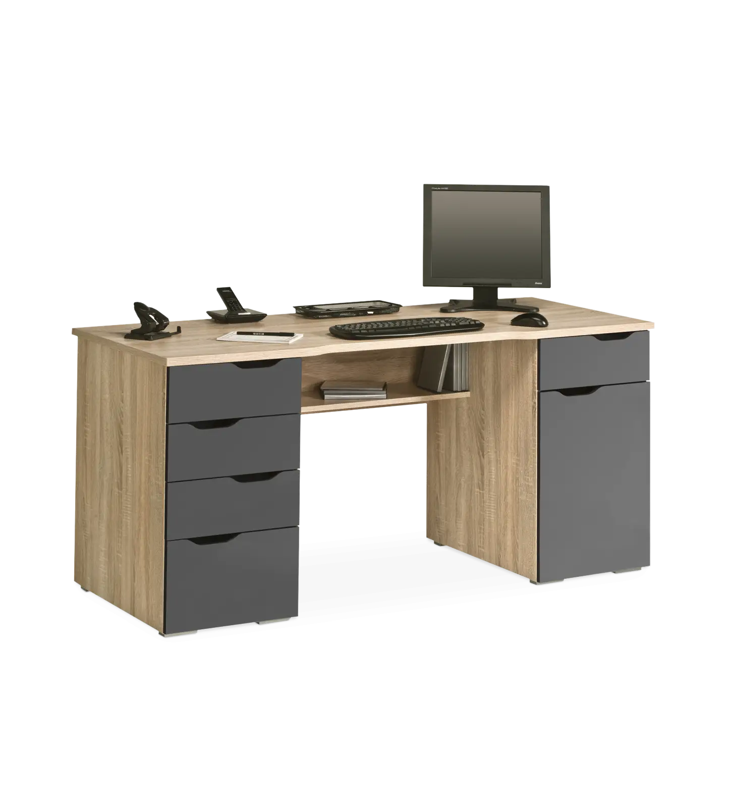 Office Desk with Computer and Accessories