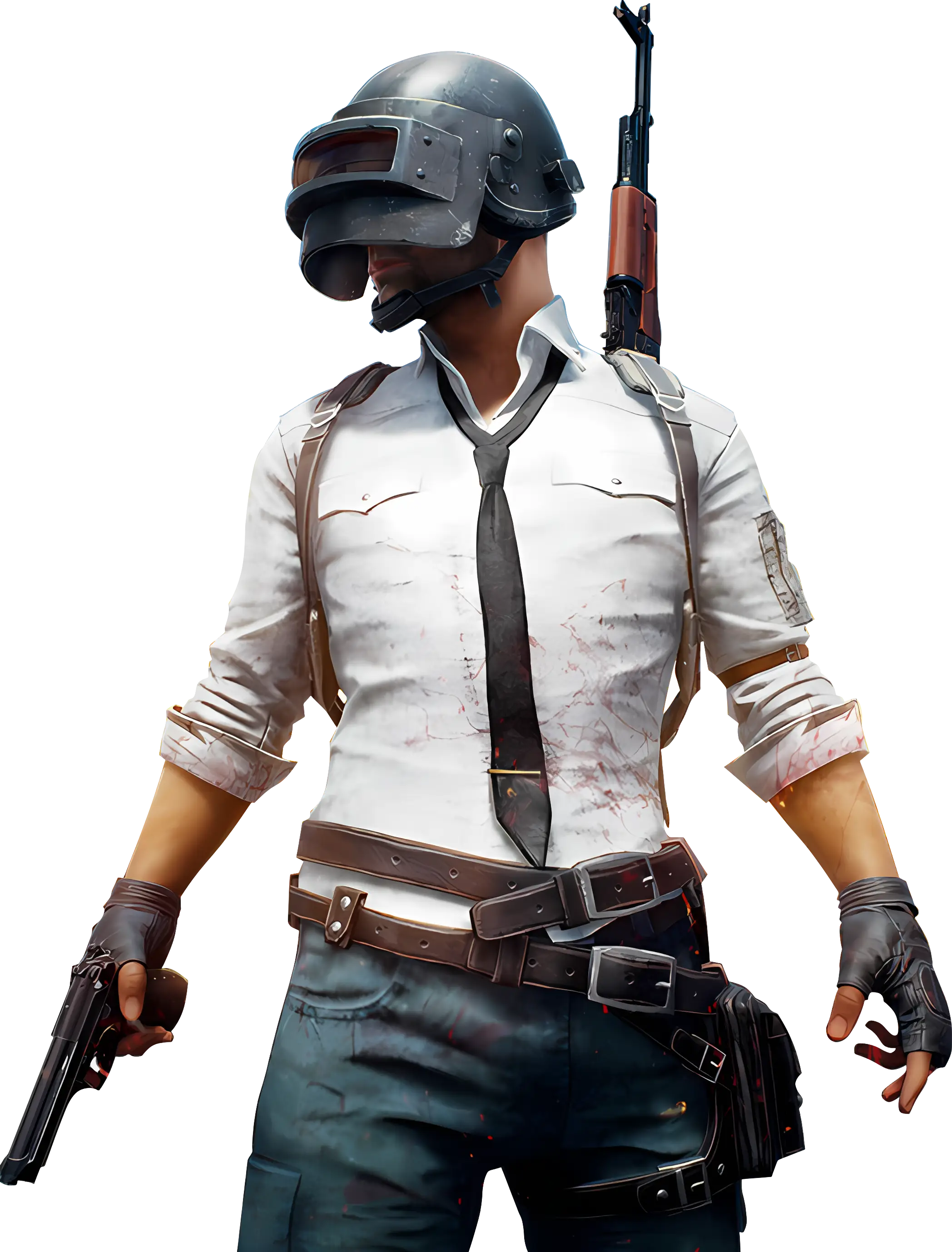 Battle Royale Game Character with Weapons