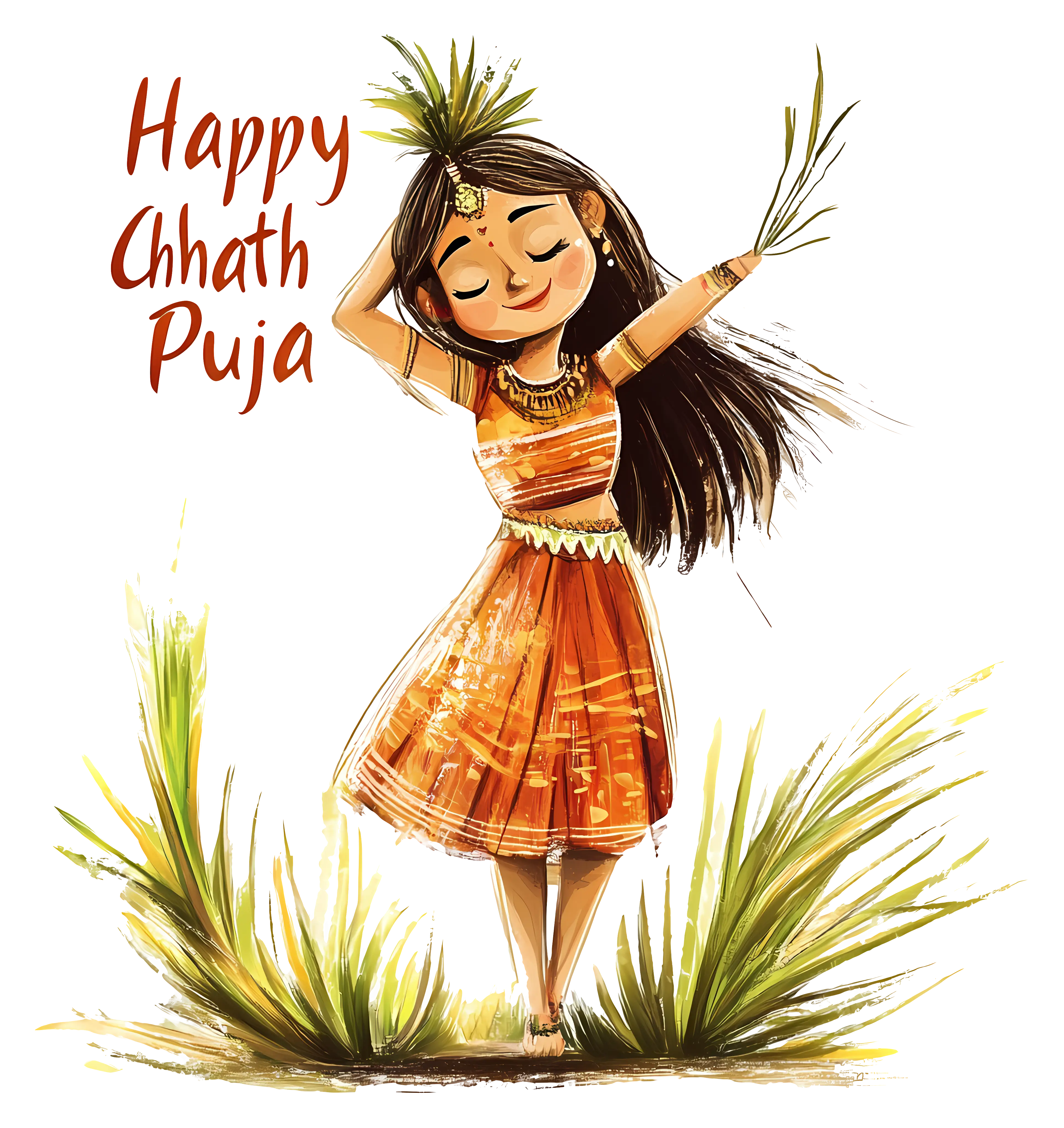 Dancing Woman for Chhath Puja