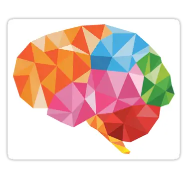 Colorful Low-Poly Brain Illustration