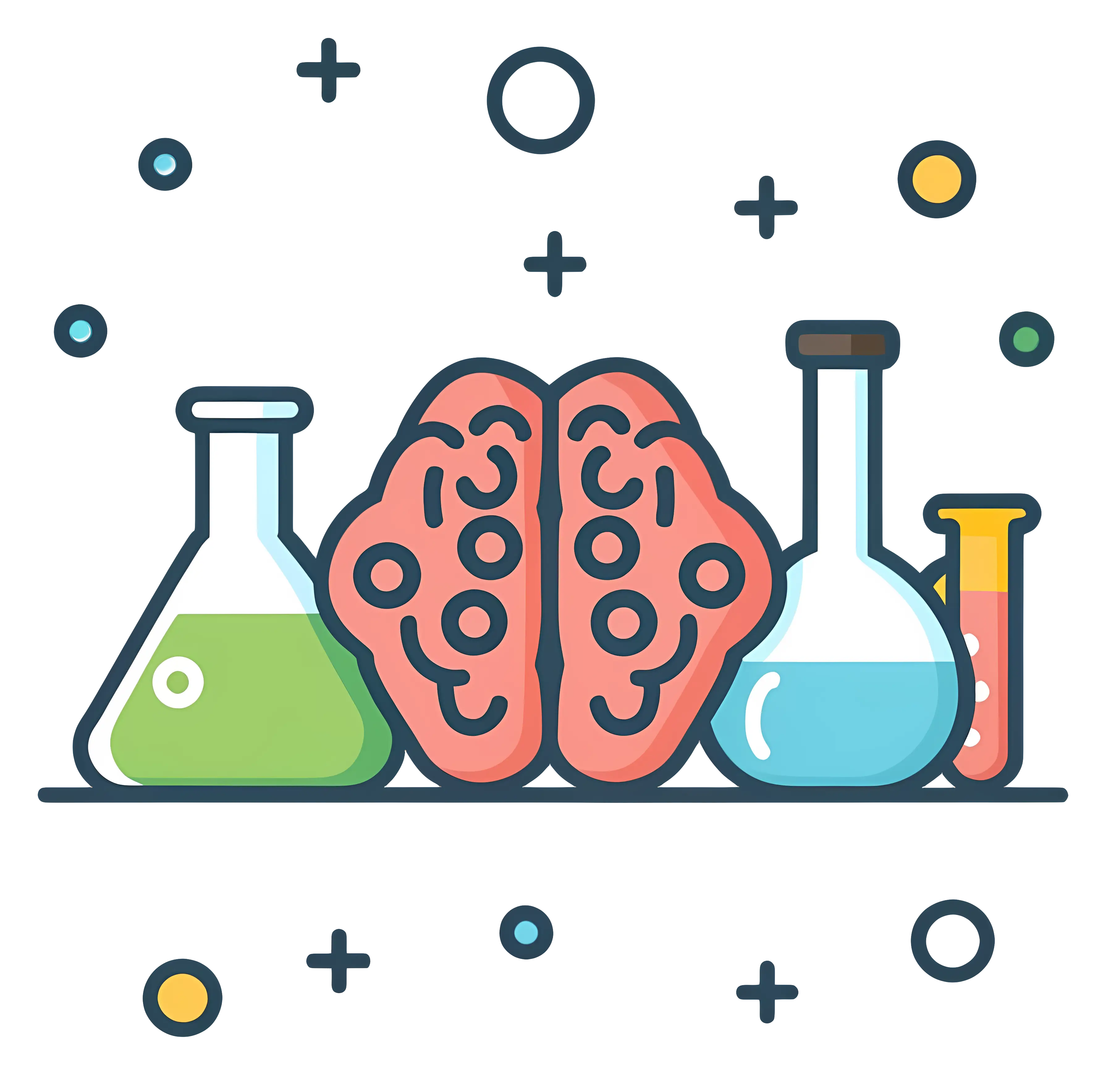 Brain Cartoon Illustration for Education Concept