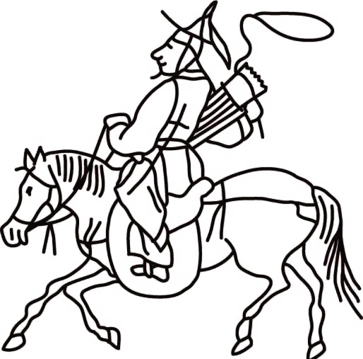 Traditional Horse Rider Drawing
