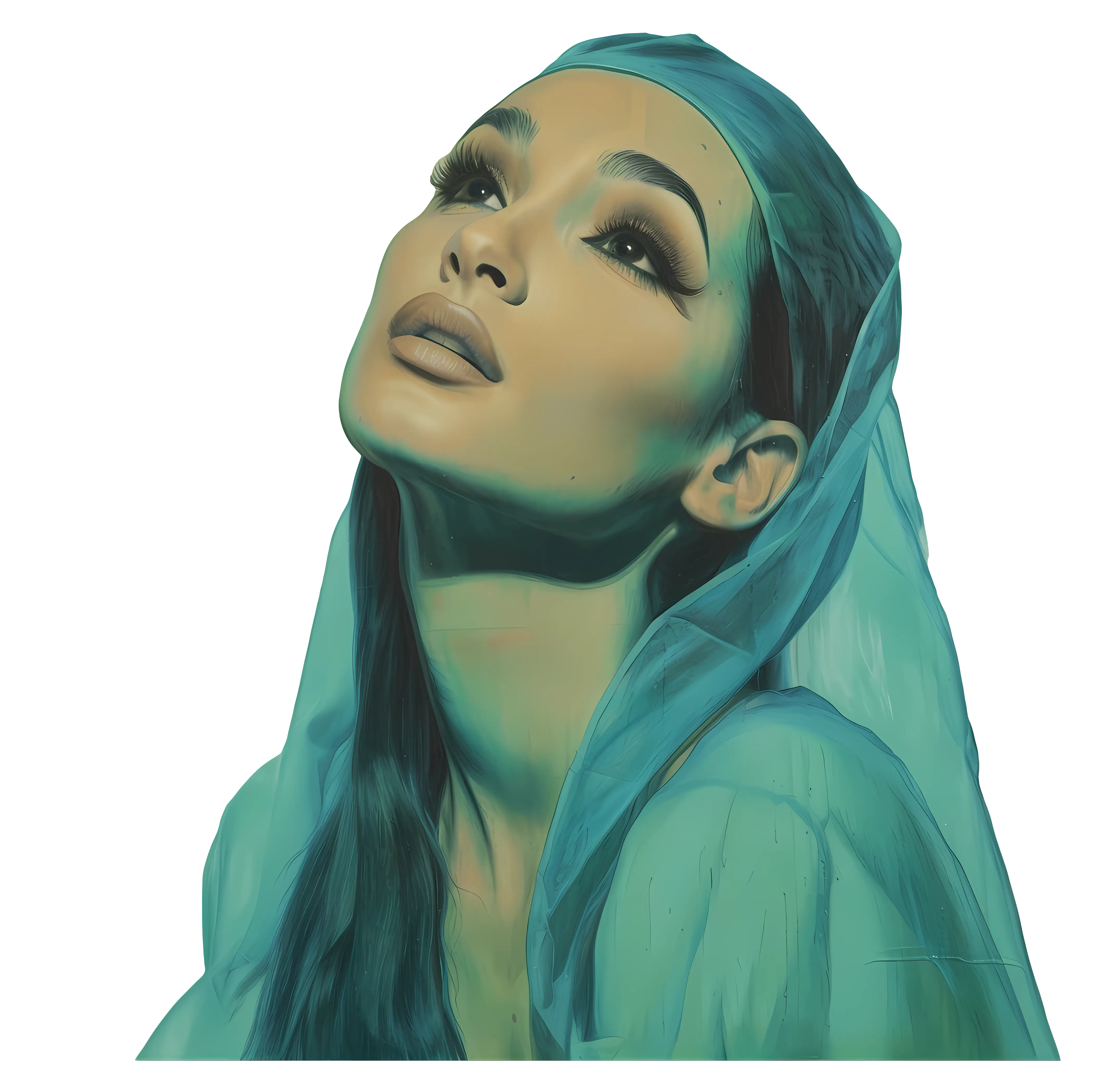 Woman in Veil Portrait Illustration