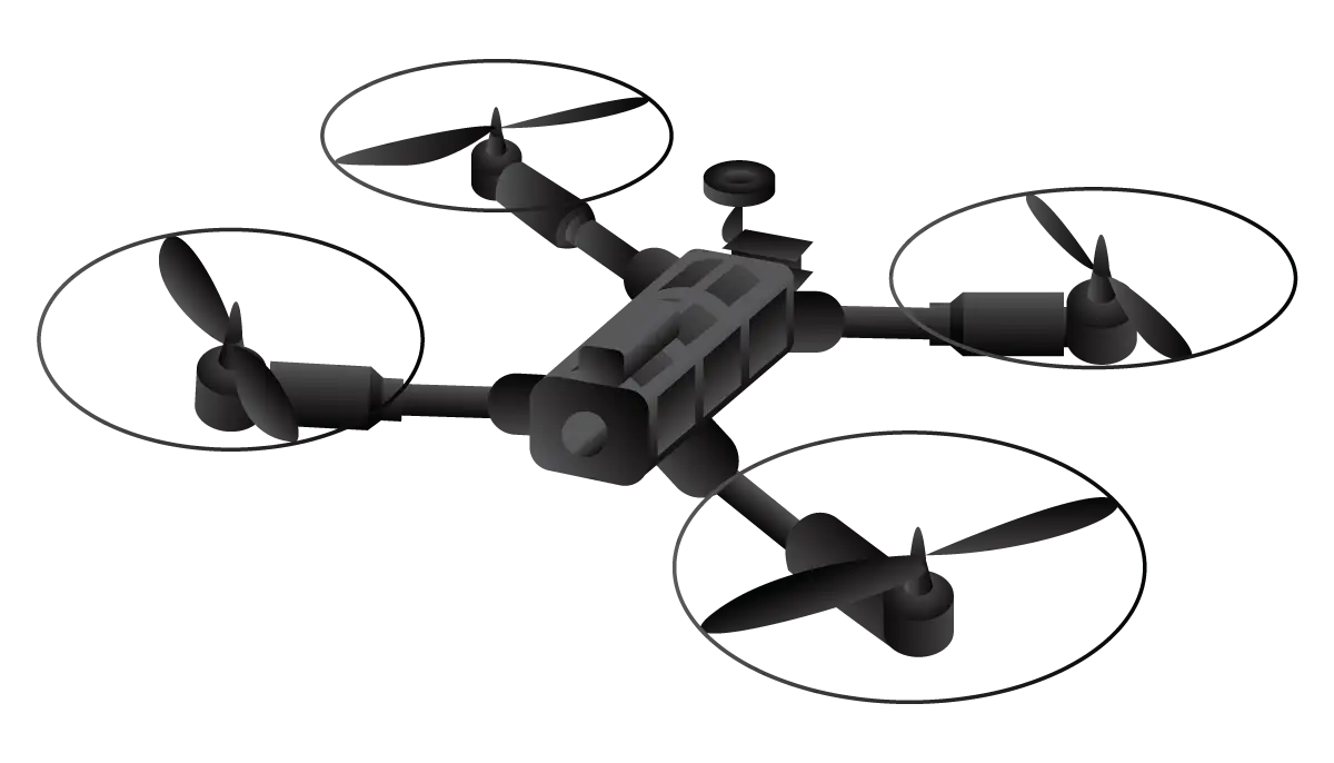 Black Drone Quadcopter for Technology Use