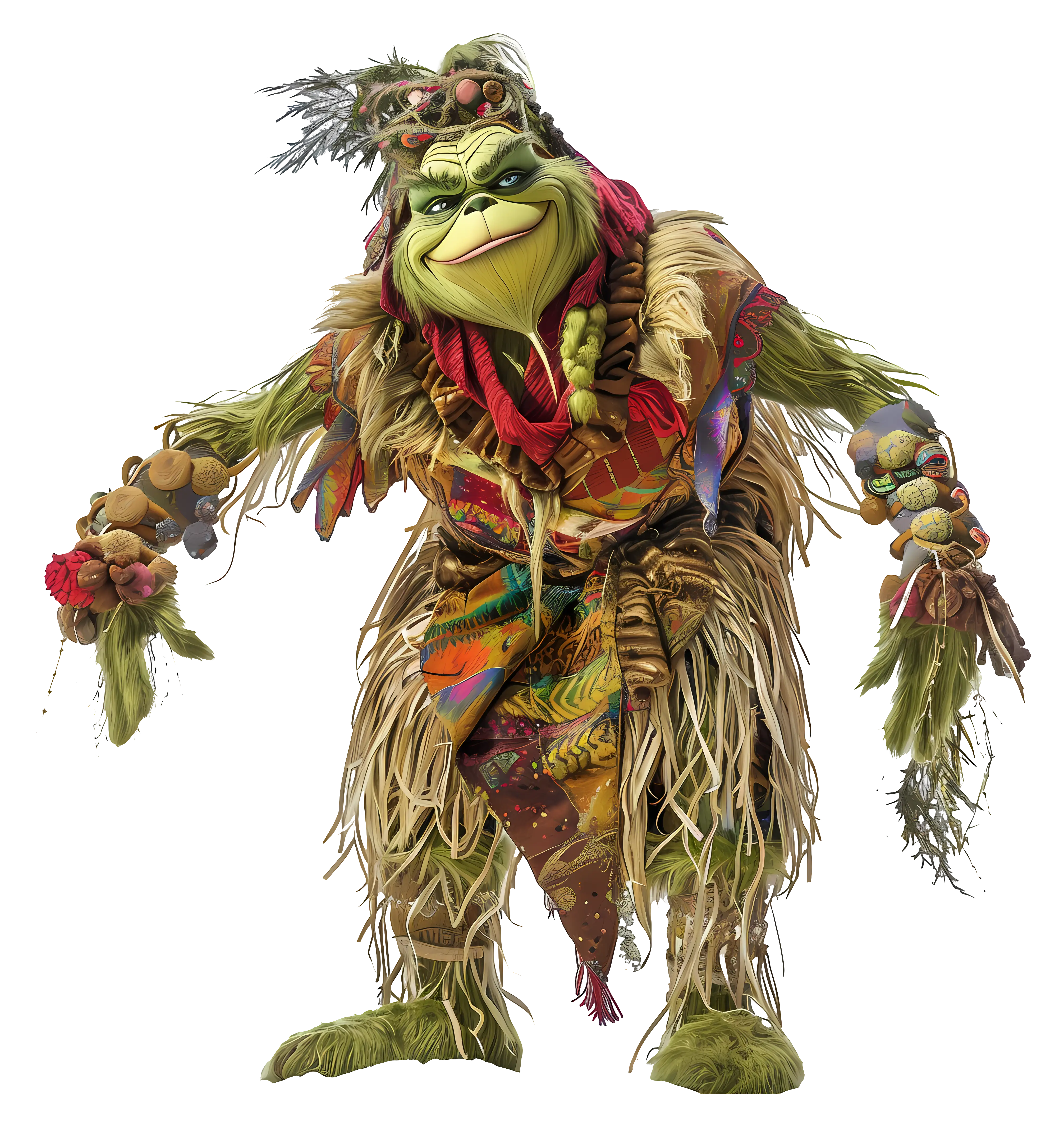 Green Creature in Tribal Outfit