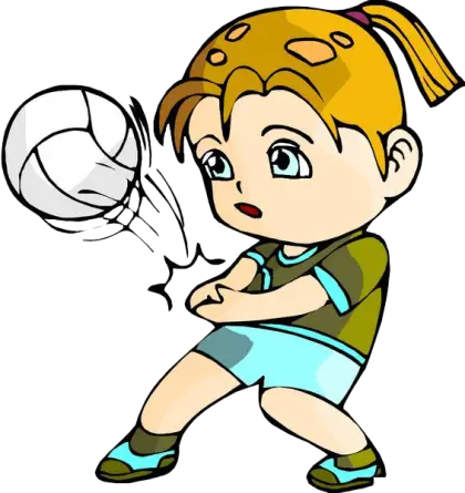 Cartoon Volleyball Player in Action