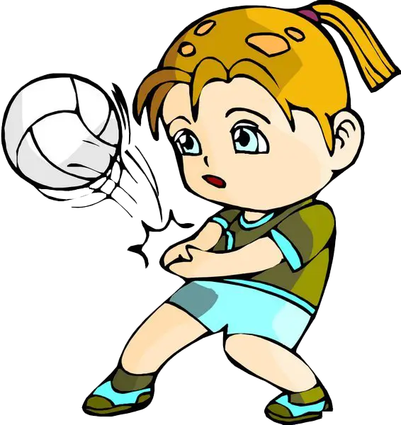 Cartoon Volleyball Player in Action