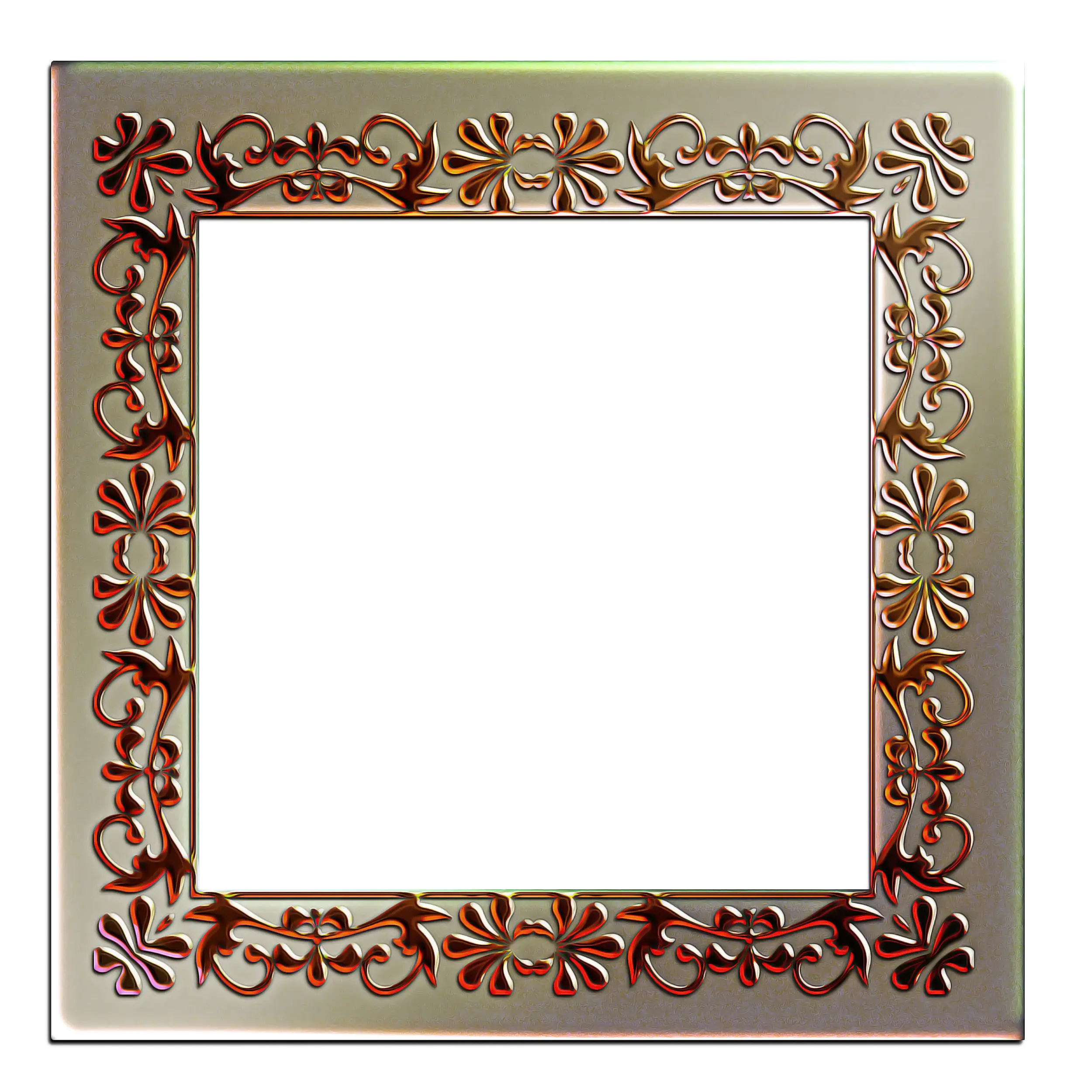 Ornate Decorative Photo Frame with Floral Design