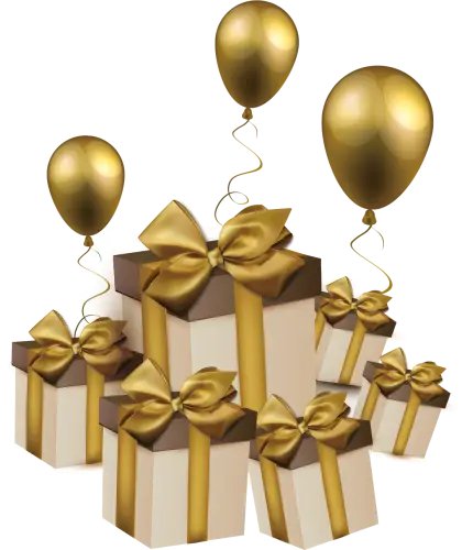 Golden Gifts and Balloons