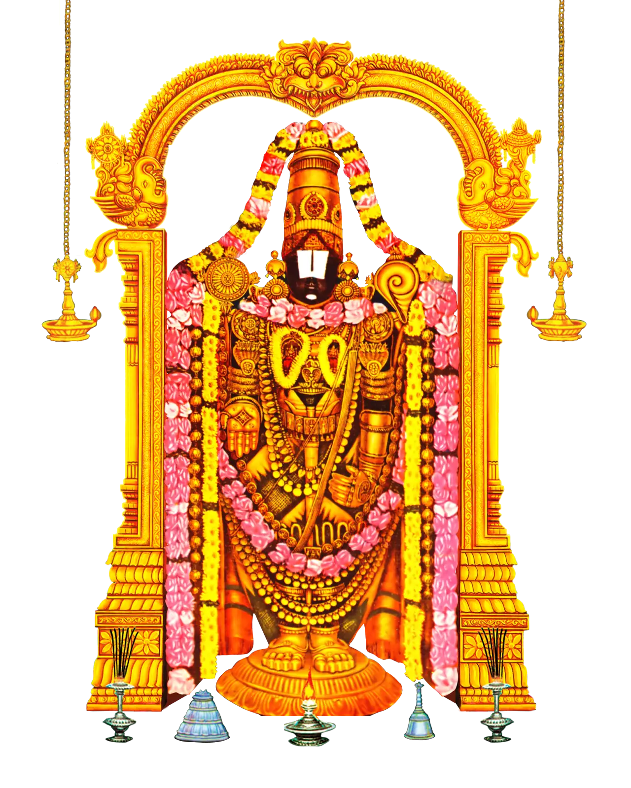 Hindu Deity Icon in Vibrant Colors