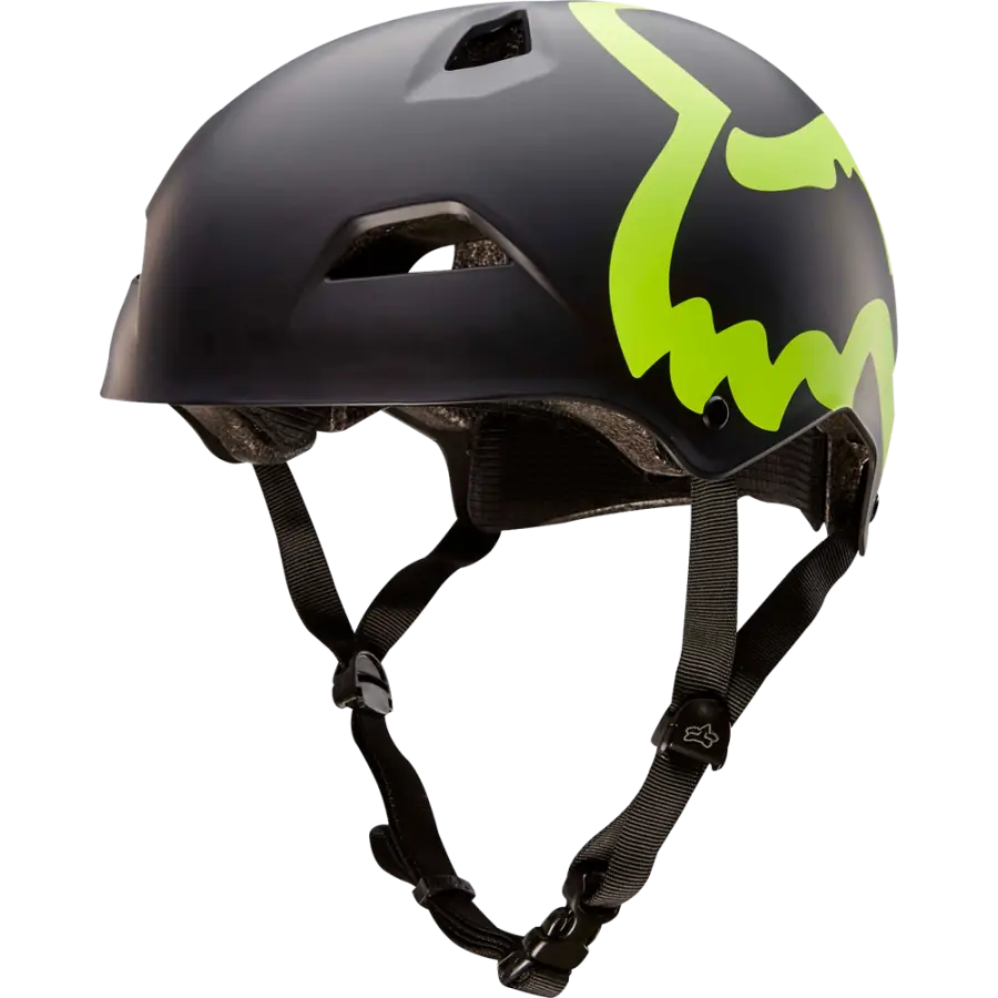 Black Bike Helmet with Green Graphics