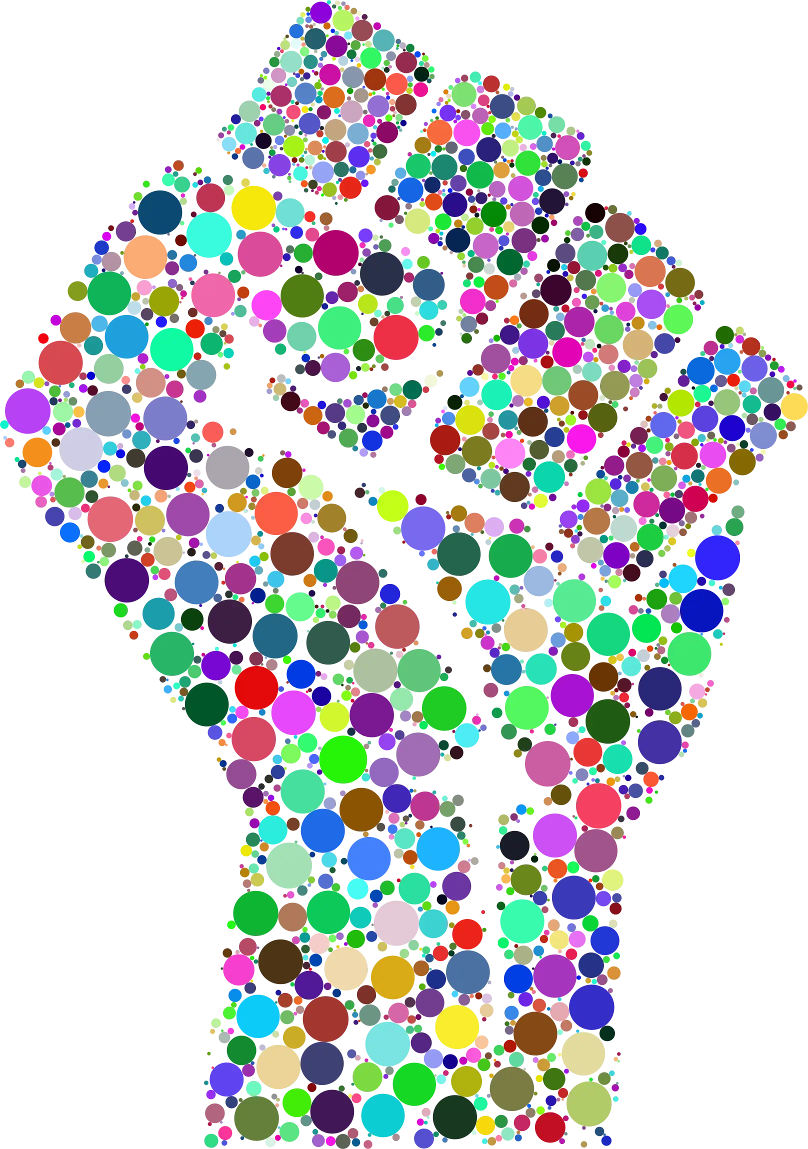 Rainbow Dotted Fist Symbol Representing Unity